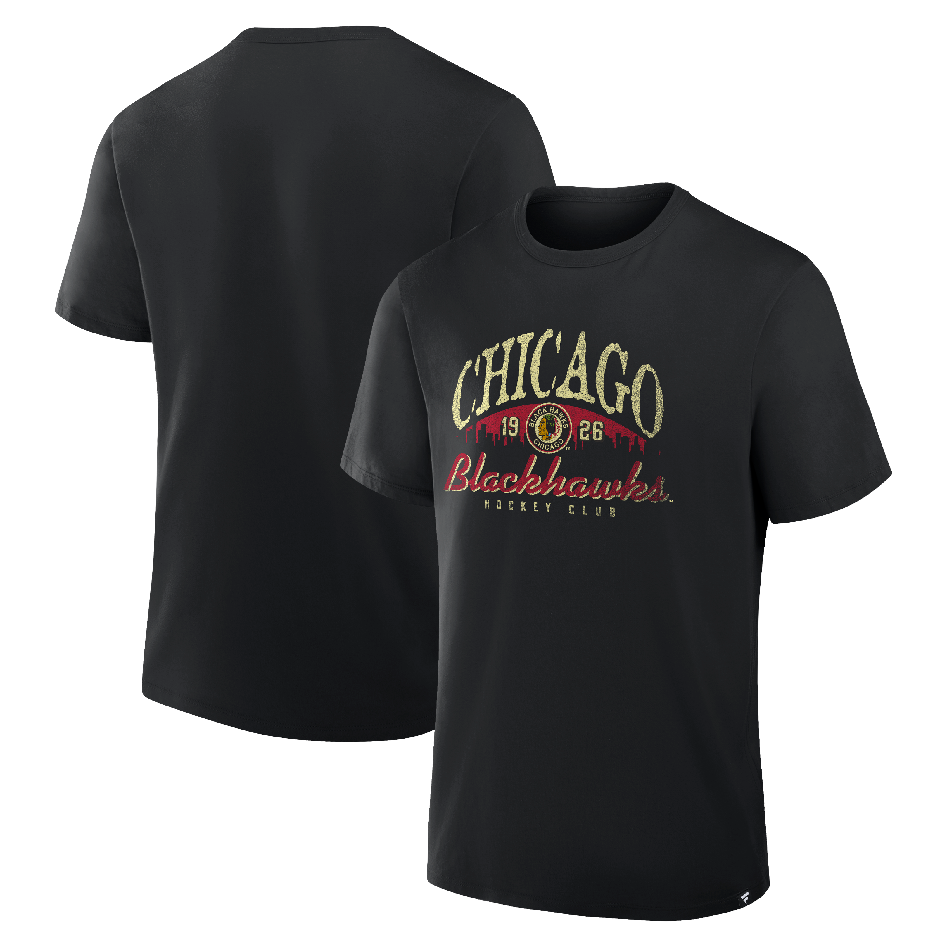 Men's Fanatics Black Chicago Blackhawks Legacy Cross Check T-Shirt