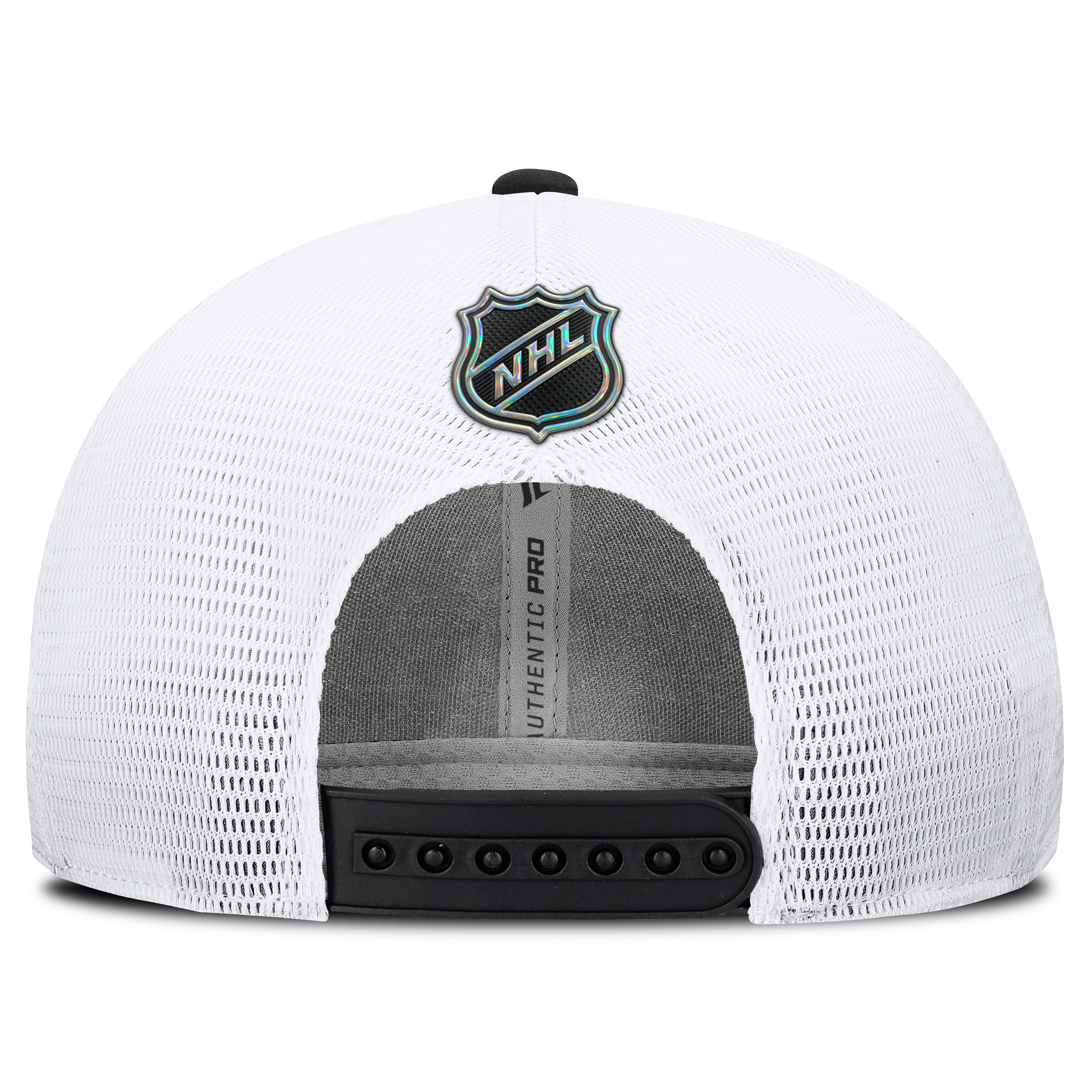 Casquette ajustable Fanatics noire et blanche Chicago Blackhawks Authentic Pro Train Meshback pour homme