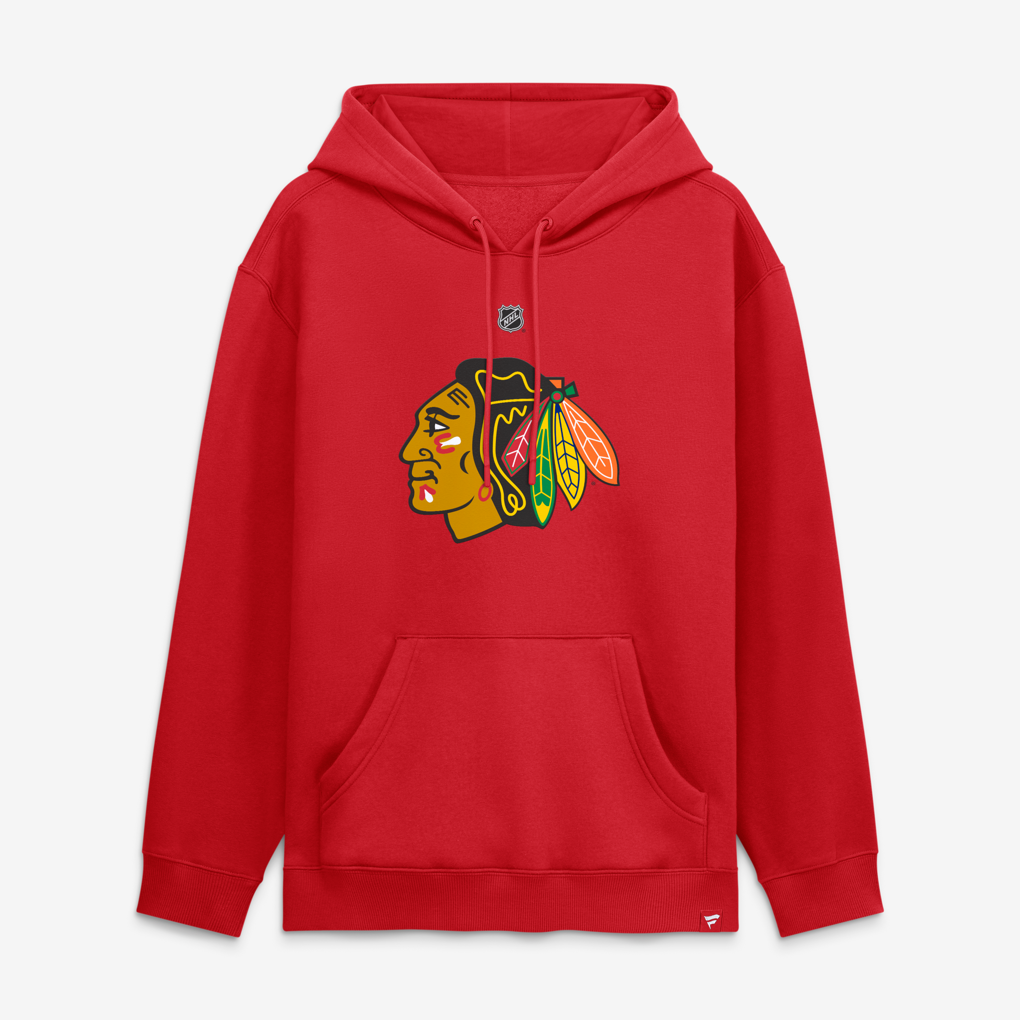 Sweat à capuche authentique Fanatics Bowen Byram rouge Chicago Blackhawks pour homme, avec nom et numéro.