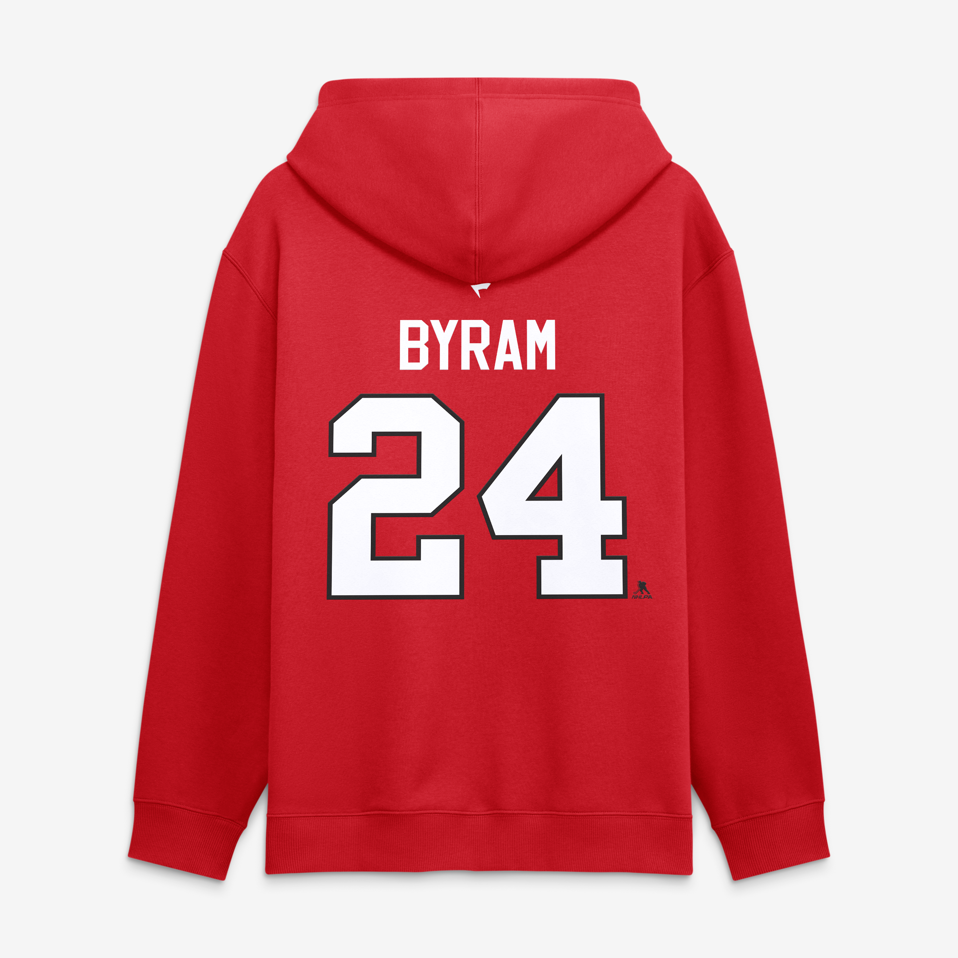Sweat à capuche authentique Fanatics Bowen Byram rouge Chicago Blackhawks pour homme, avec nom et numéro.