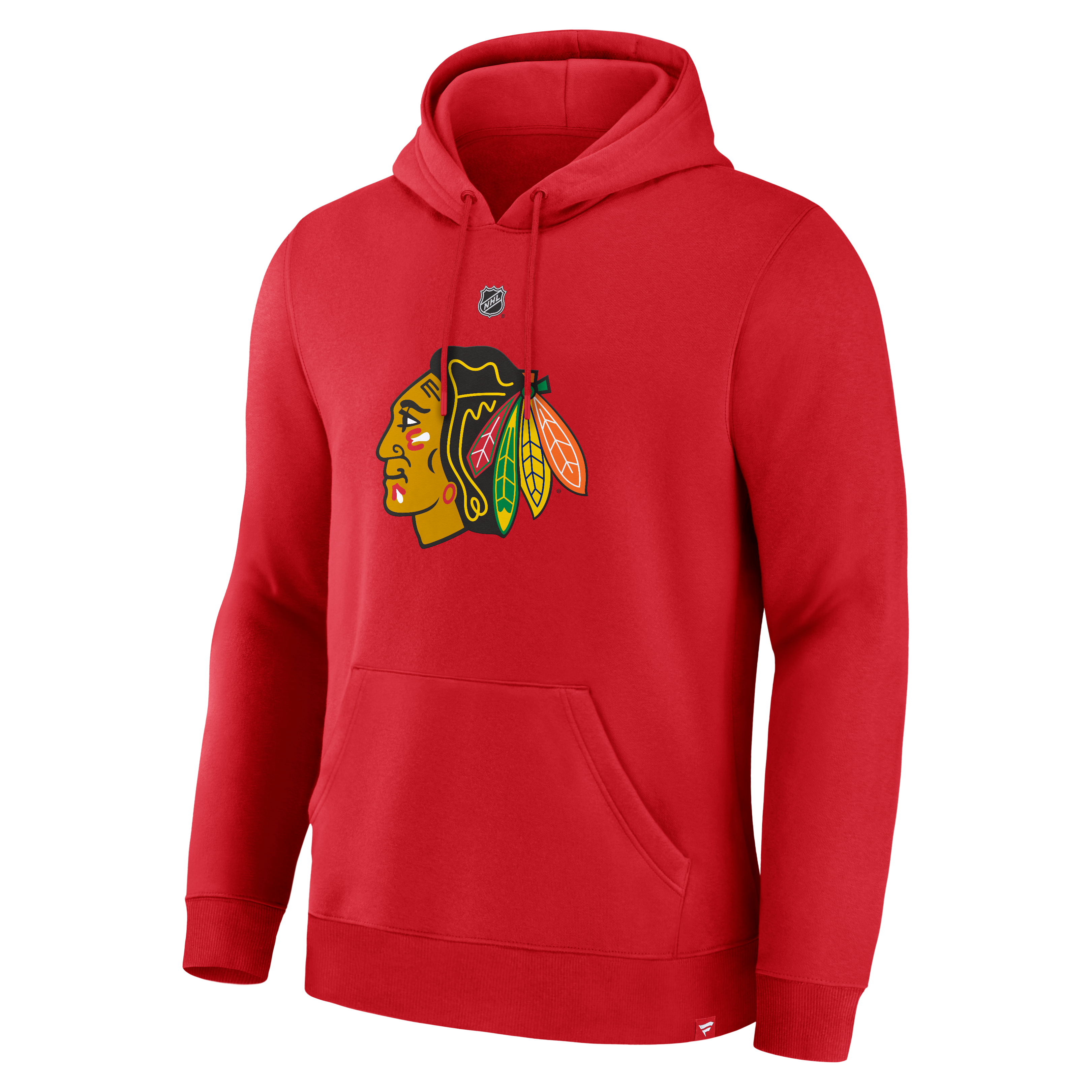 Sweat à capuche authentique Fanatics Bowen Byram rouge Chicago Blackhawks pour homme, avec nom et numéro.
