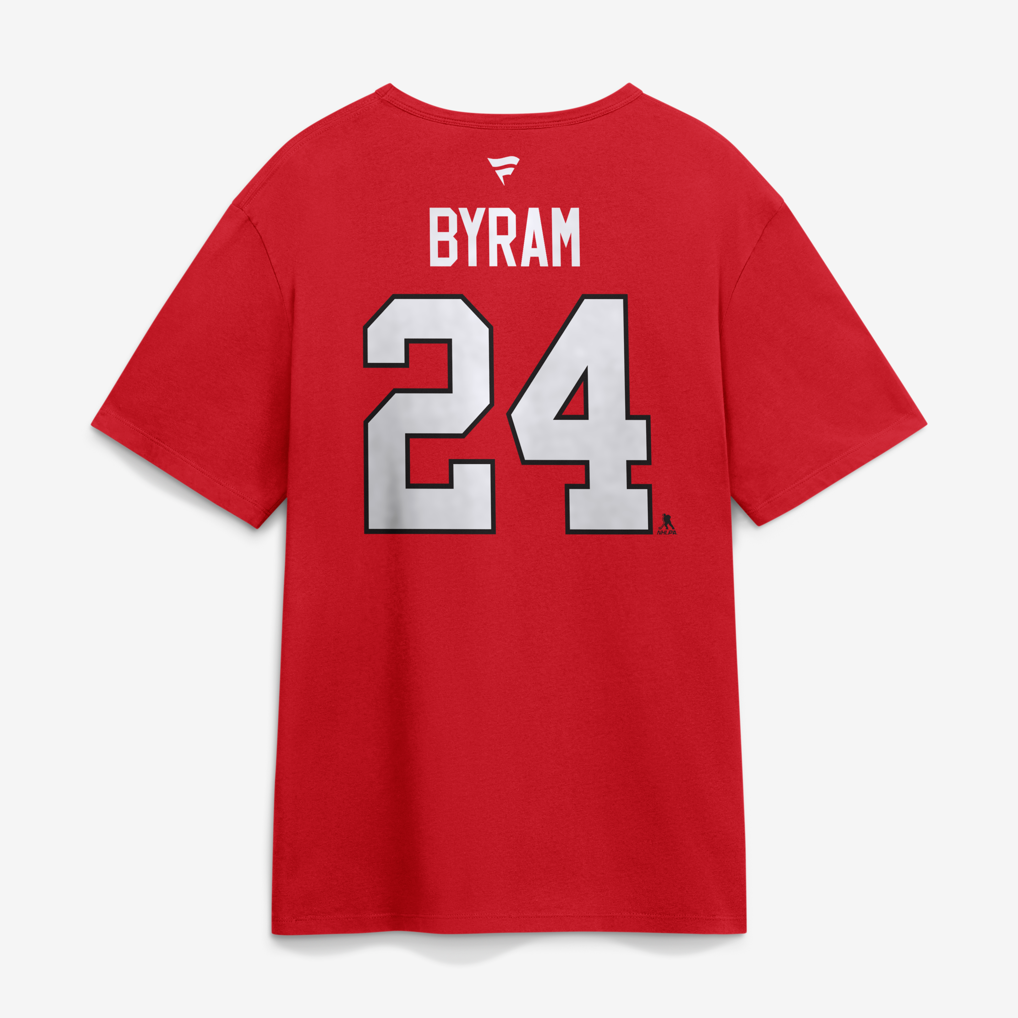 Men's Fanatics Bowen Byram Red Chicago Blackhawks Authentic Stack Name & Number T-Shirt