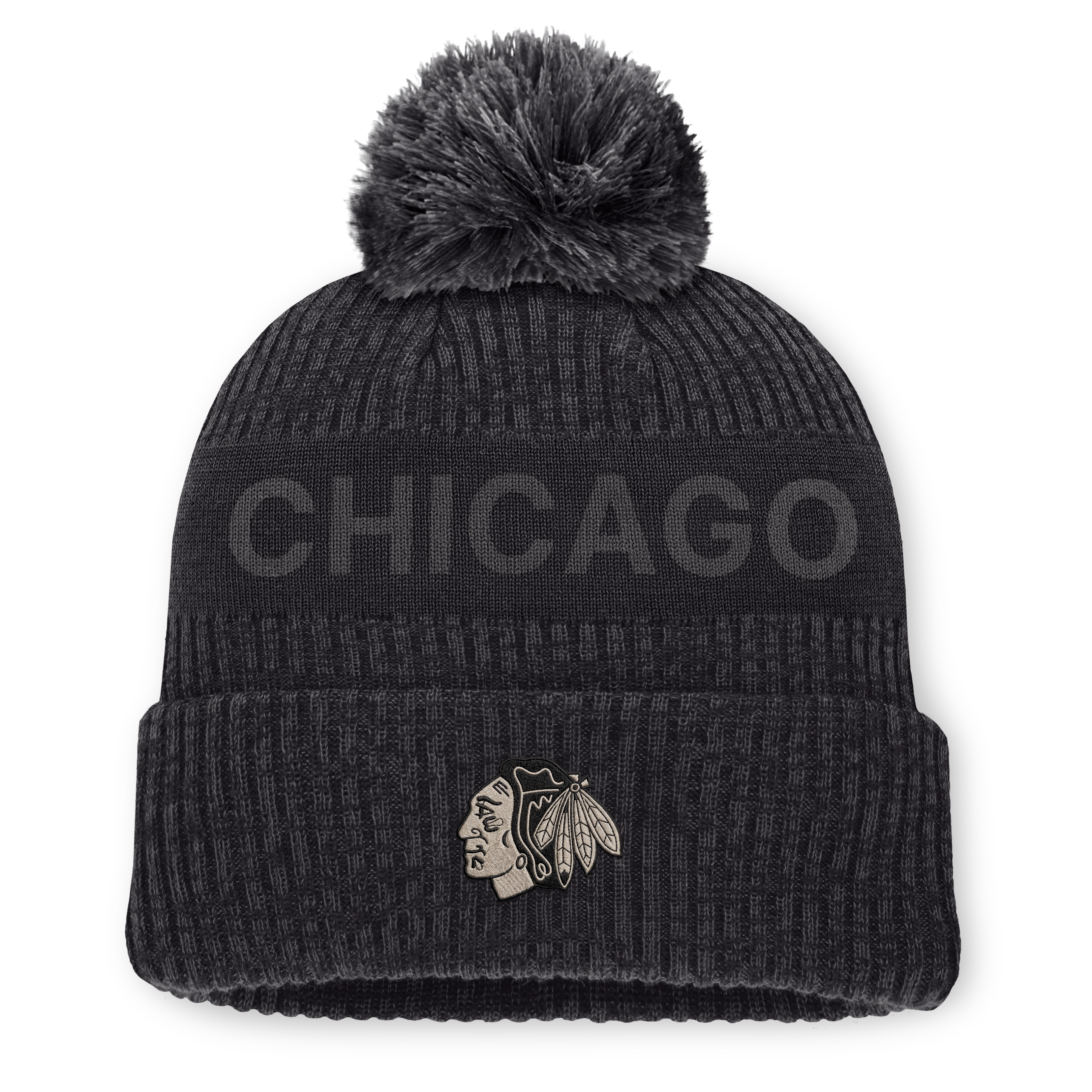 Bonnet à revers Phantom des Blackhawks de Chicago Road, couleur anthracite, pour homme, de la marque Fanatics, modèle anthracite.