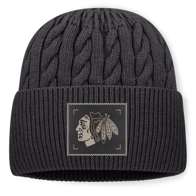 Bonnet à revers surdimensionné Chicago Blackhawks Fanatics Charcoal Road Phantom pour homme