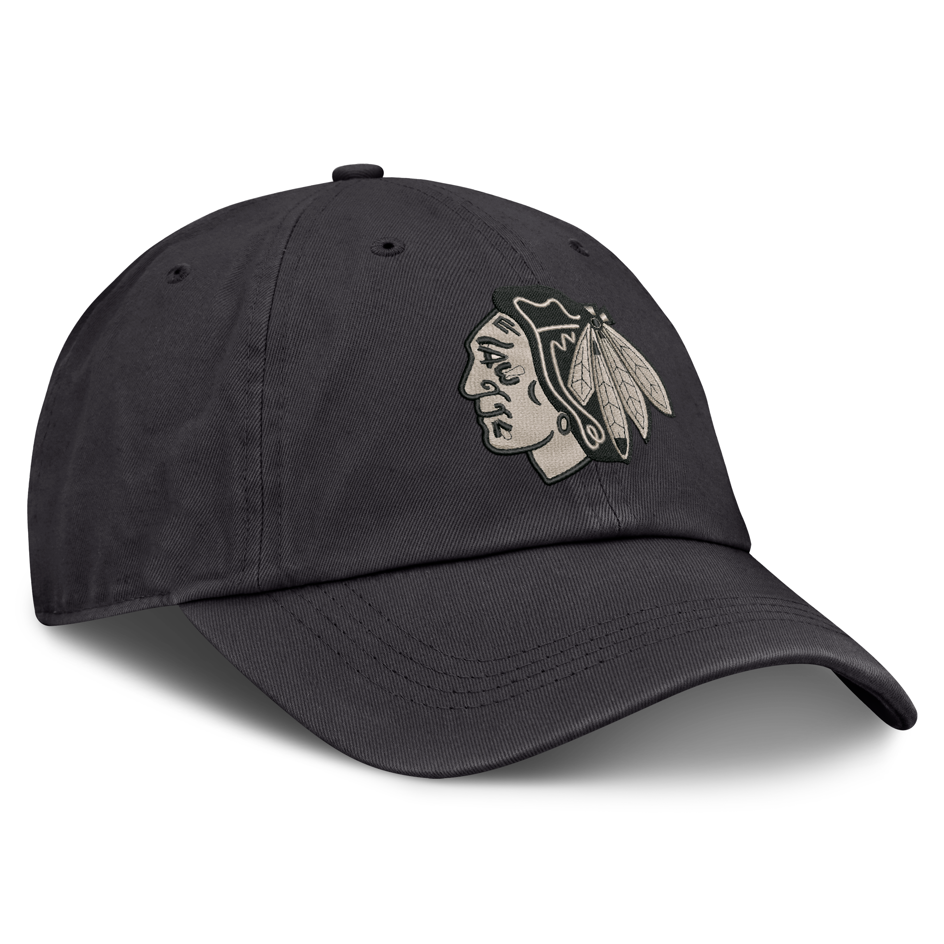 Casquette ajustable Fanatics Charcoal Chicago Blackhawks Road Phantom Washed pour homme