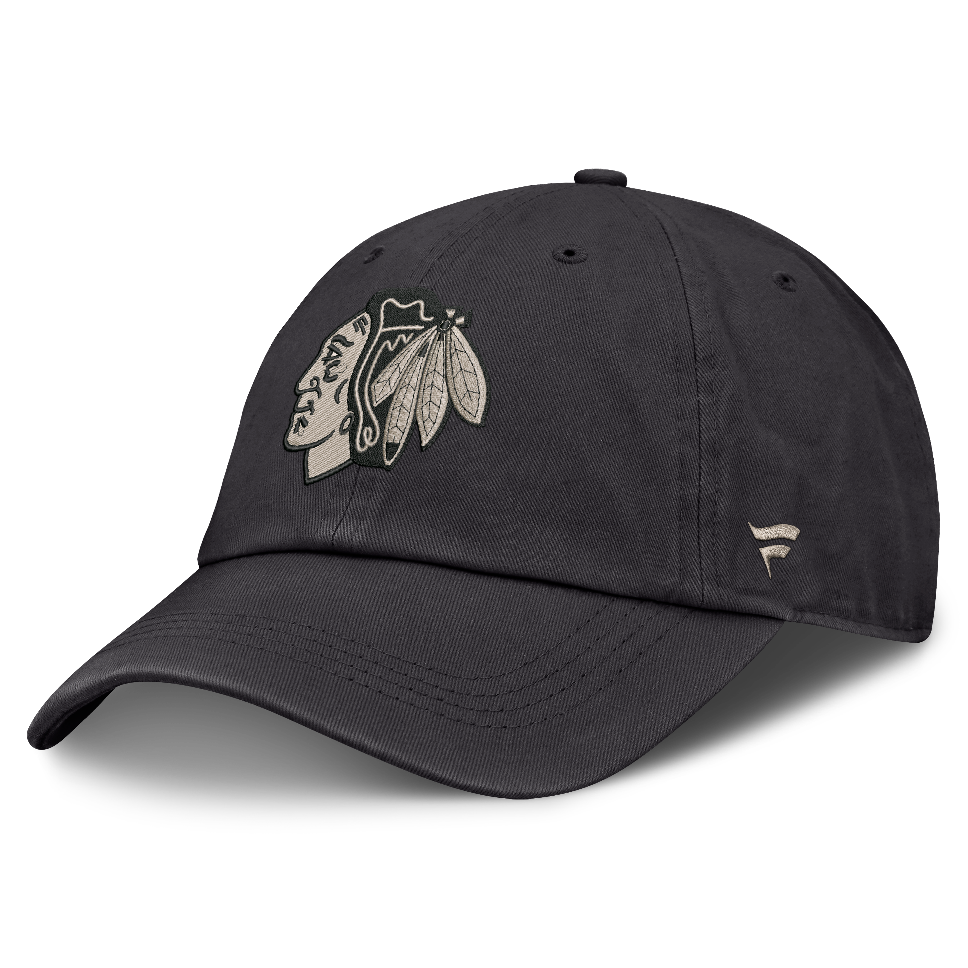 Casquette ajustable Fanatics Charcoal Chicago Blackhawks Road Phantom Washed pour homme