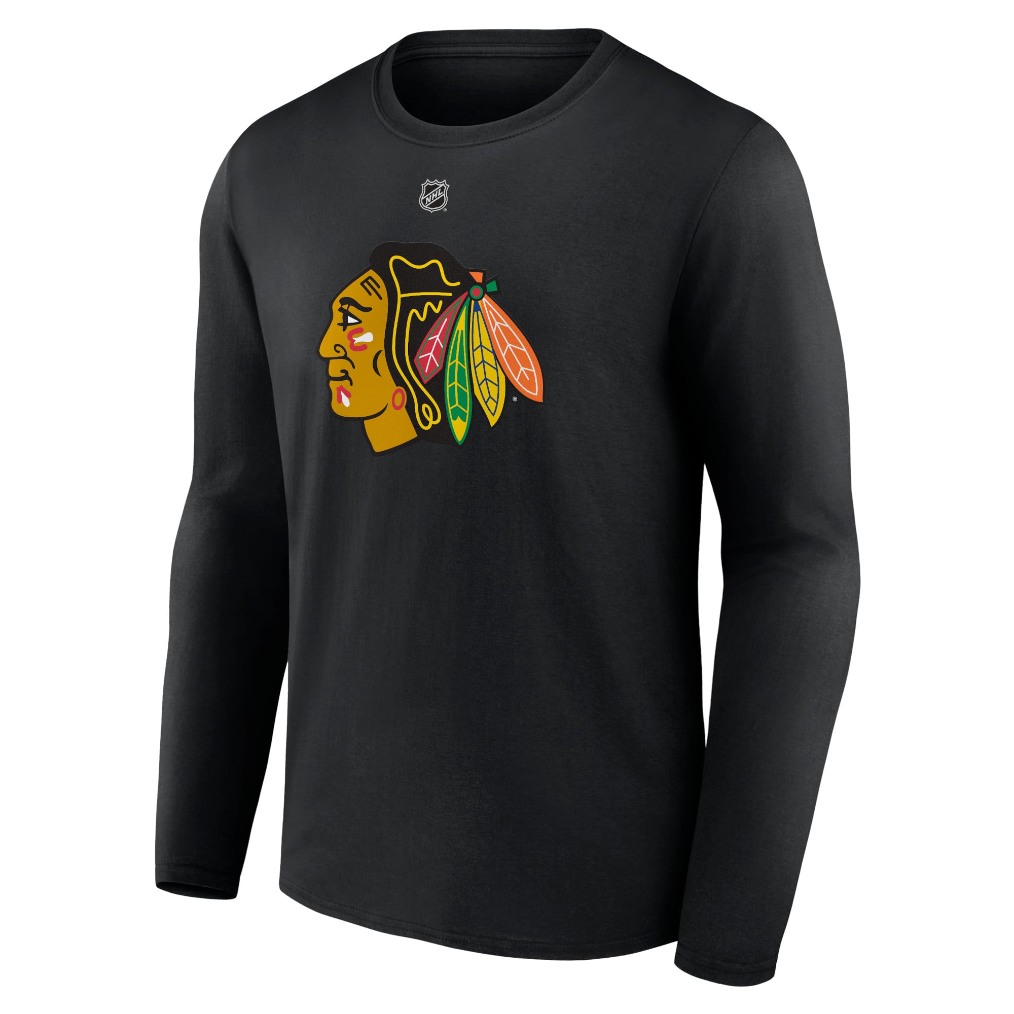 T-shirt à manches longues authentique Fanatics Connor Bedard Blackhawks de Chicago, noir, avec nom et numéro superposés