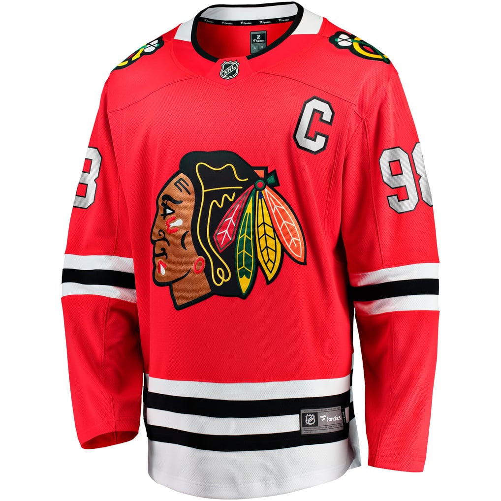 Men's Fanatics Connor Bedard Red Chicago Blackhawks Home Captain Patch ...