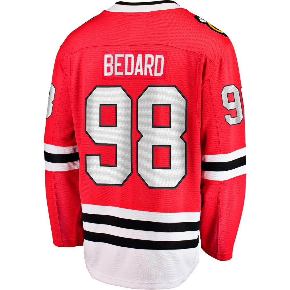 Men's Fanatics Connor Bedard Red Chicago Blackhawks Home Captain Patch ...