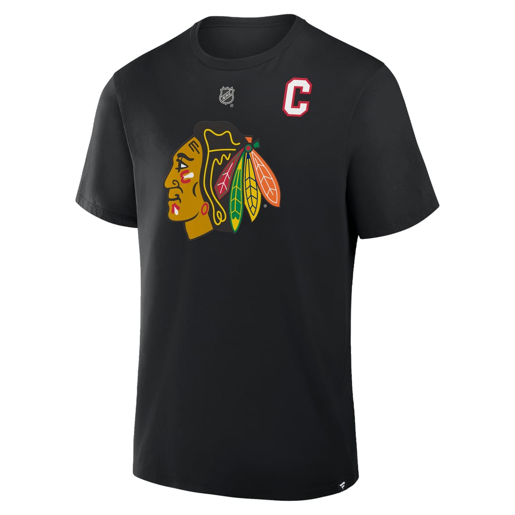 T-shirt authentique noir à accumulation de nom et numéro Nick Foligno des Blackhawks de Chicago pour hommes (Fanatics)