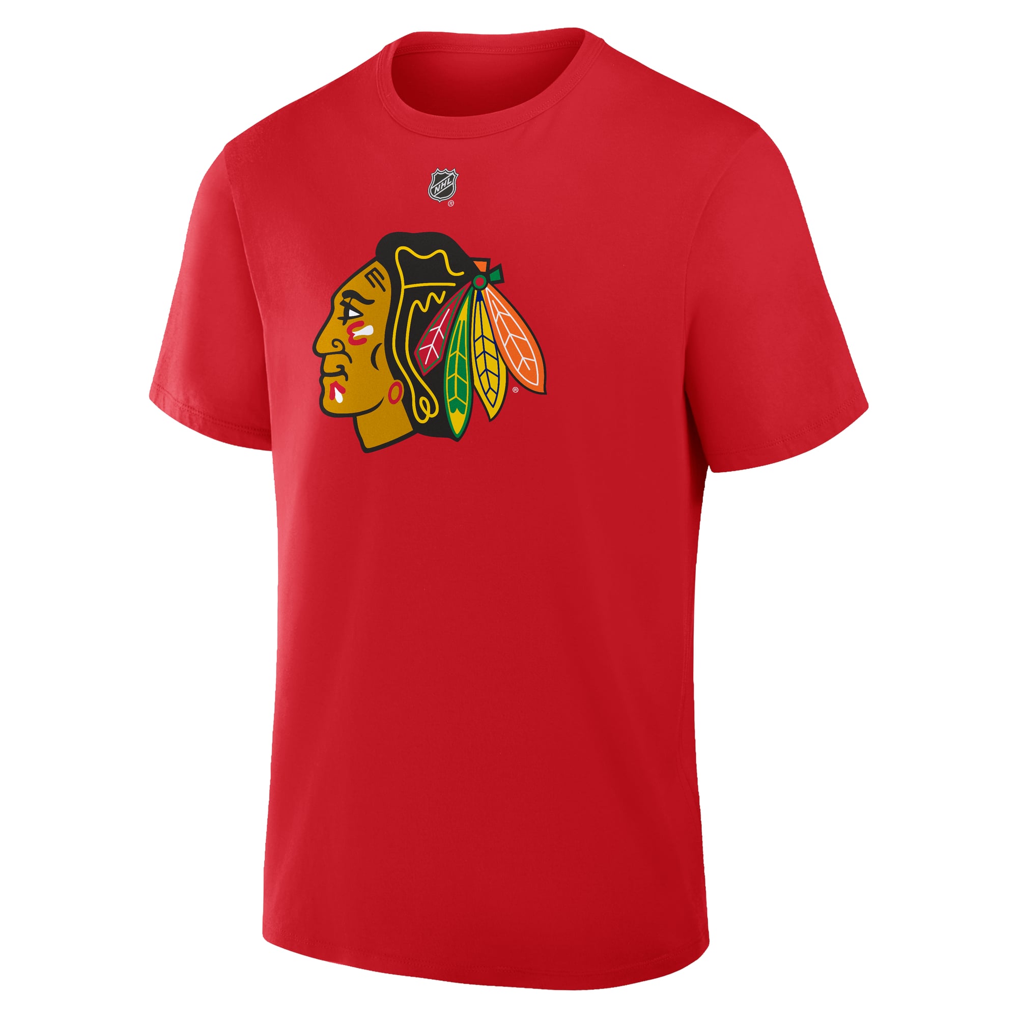 T-shirt authentique Fanatics Patrick Kane rouge Chicago Blackhawks pour homme, avec nom et numéro superposés