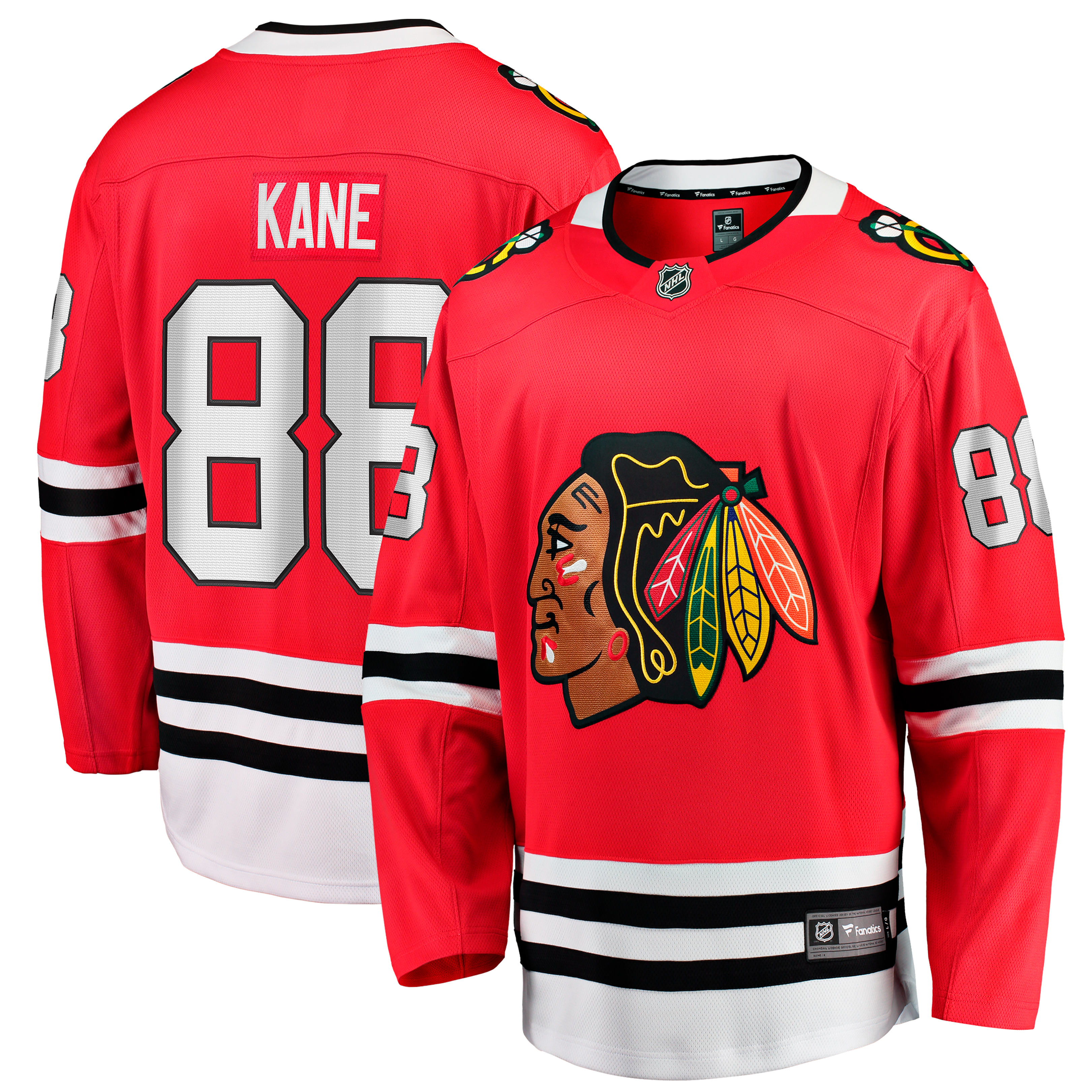 Maillot domicile Chicago Blackhawks rouge Patrick Kane pour homme (Fanatics)