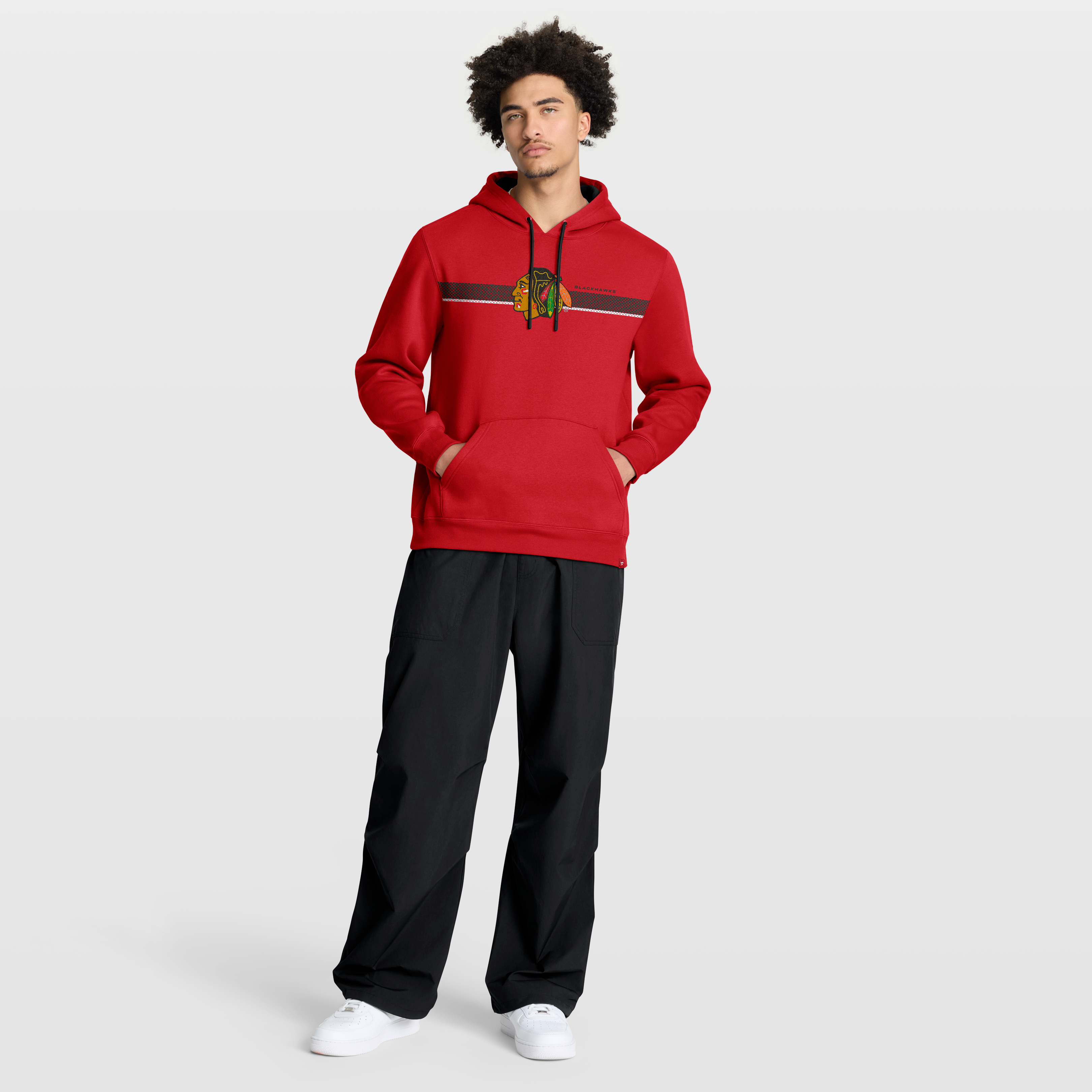 Sweat à capuche polaire Fanatics rouge Chicago Blackhawks pour homme