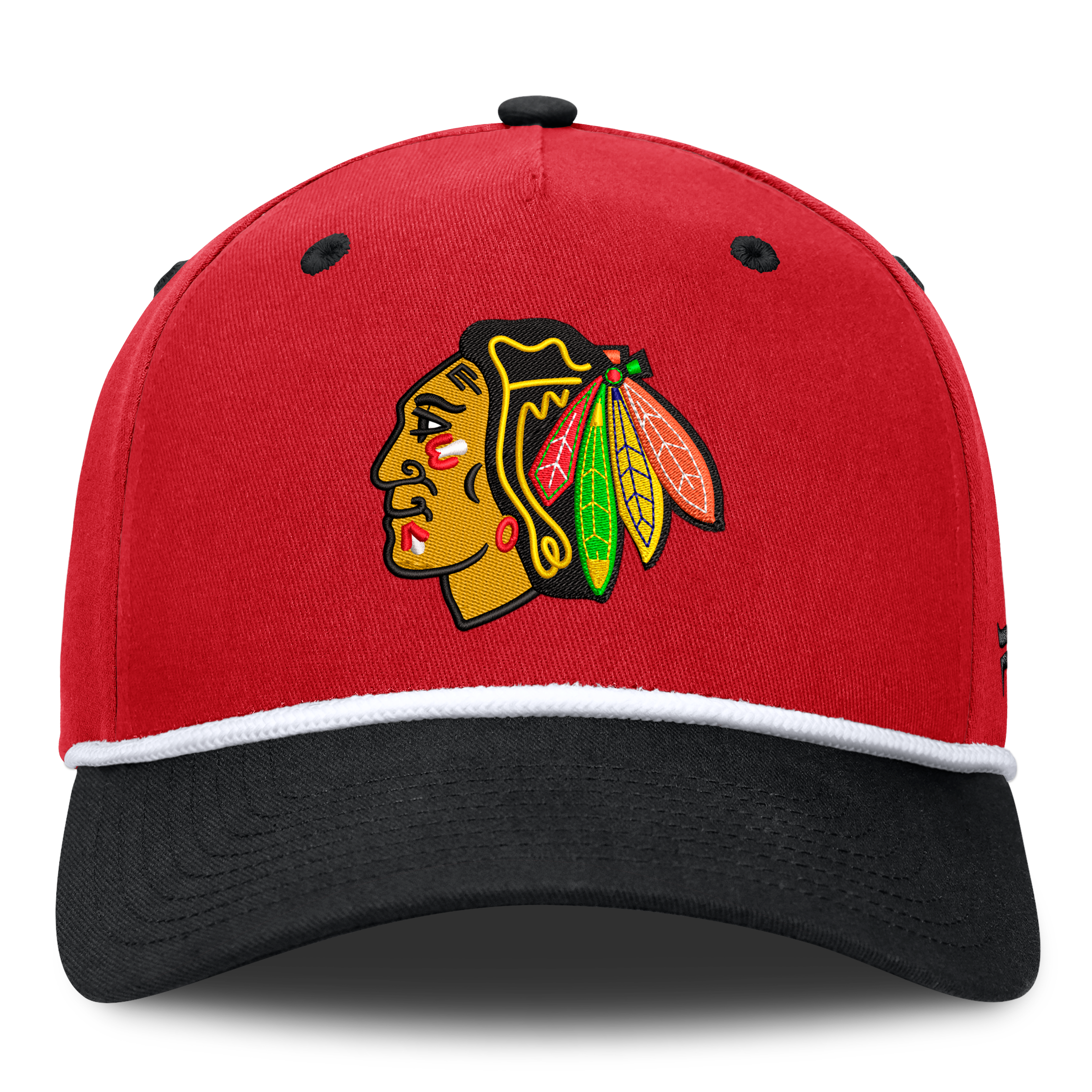 Men's Fanatics Red/Black Chicago Blackhawks Fundamental Power Play A-Frame Adjustable Hat