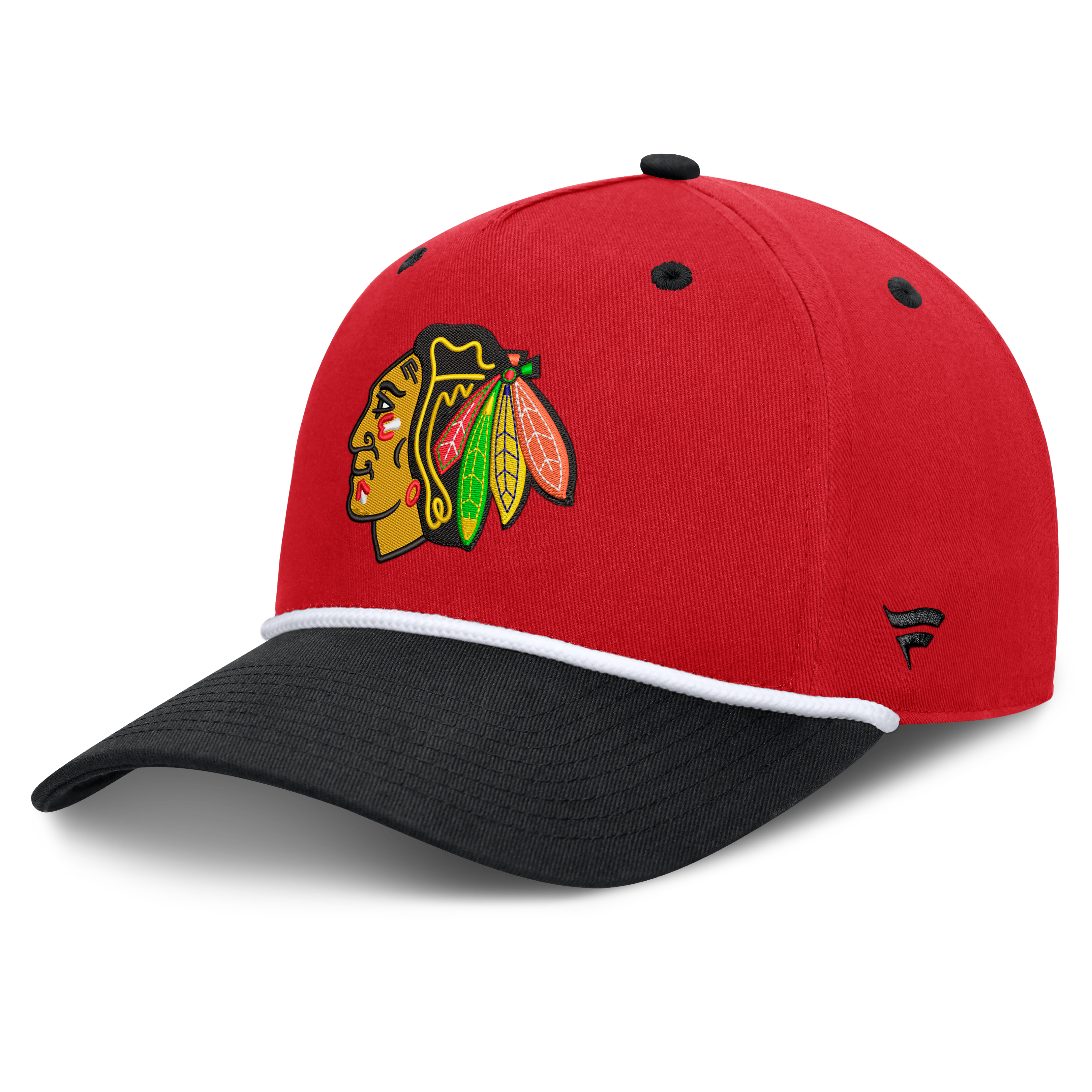 Men's Fanatics Red/Black Chicago Blackhawks Fundamental Power Play A-Frame Adjustable Hat