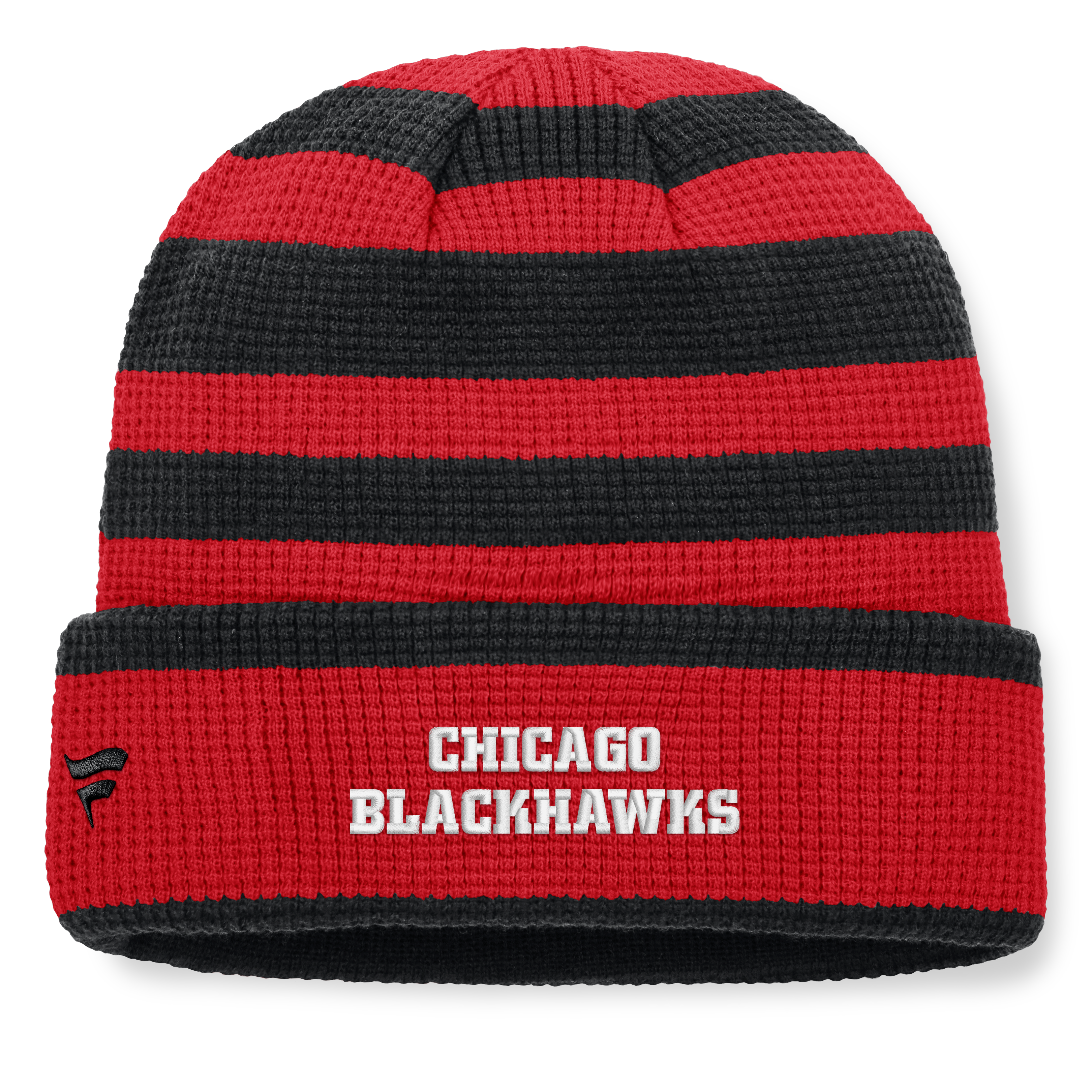 Bonnet à revers Fanatics rouge et noir Chicago Blackhawks Fundamental Steady pour homme