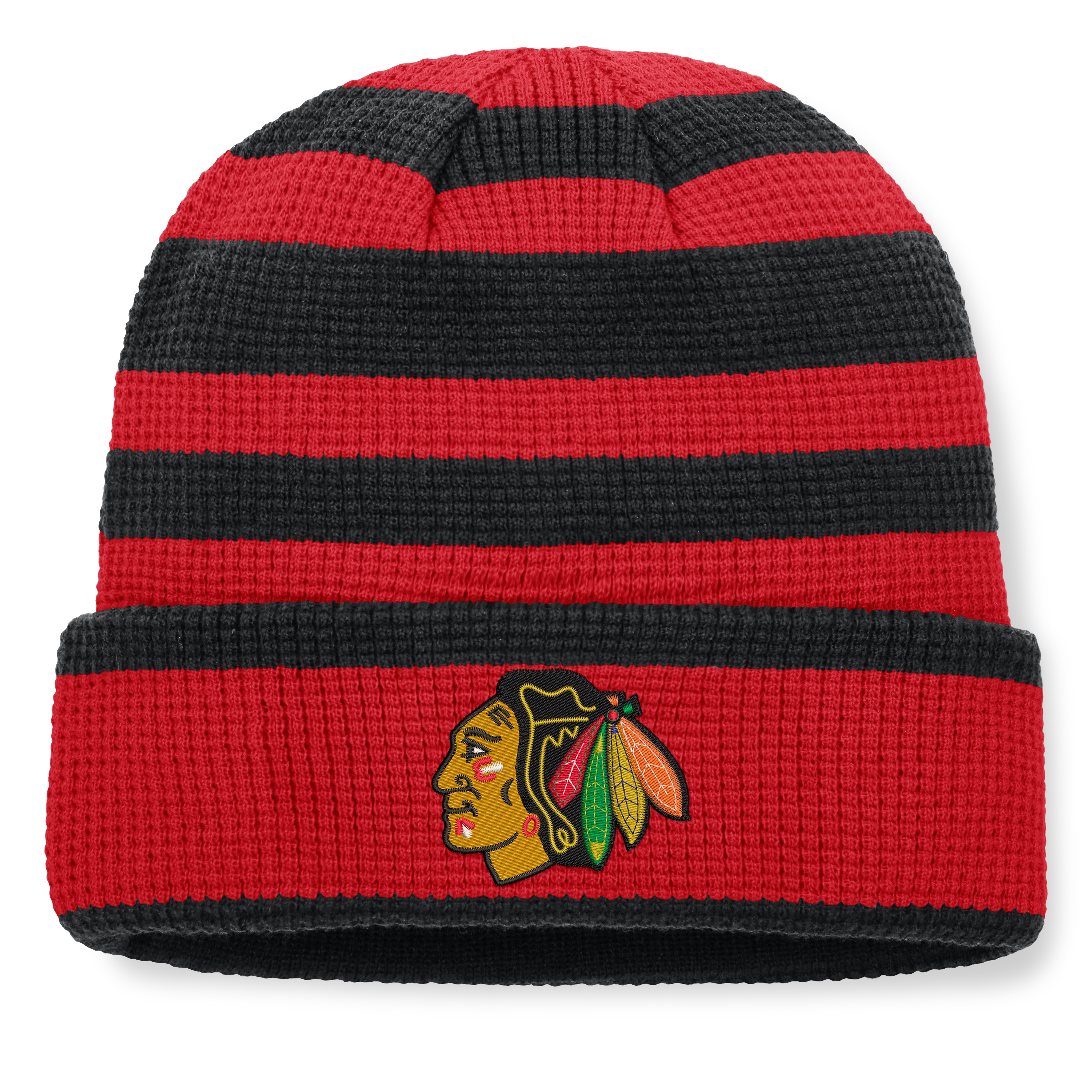 Bonnet à revers Fanatics rouge et noir Chicago Blackhawks Fundamental Steady pour homme