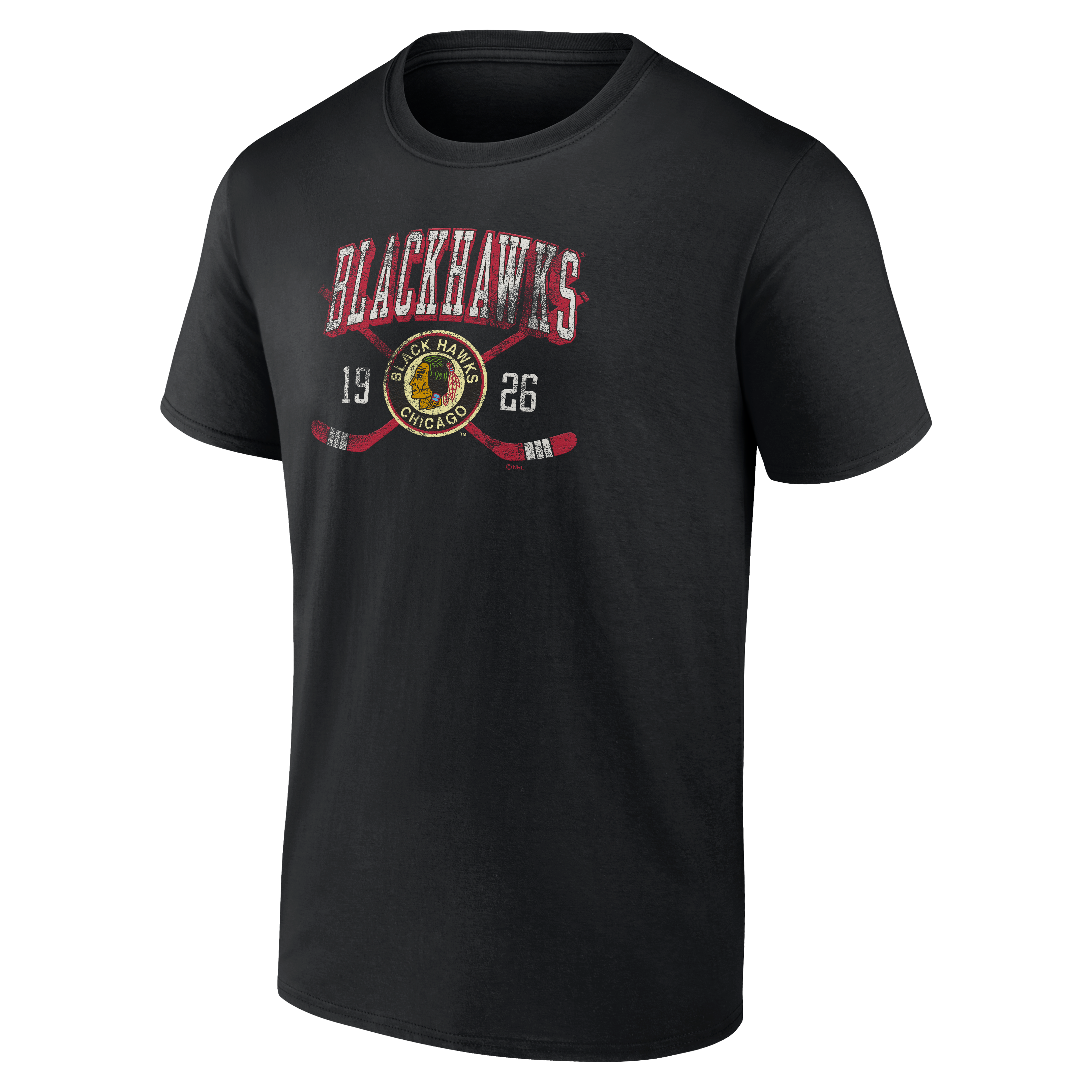 Men's Logo Athletic  Black Chicago Blackhawks Line Shift T-Shirt