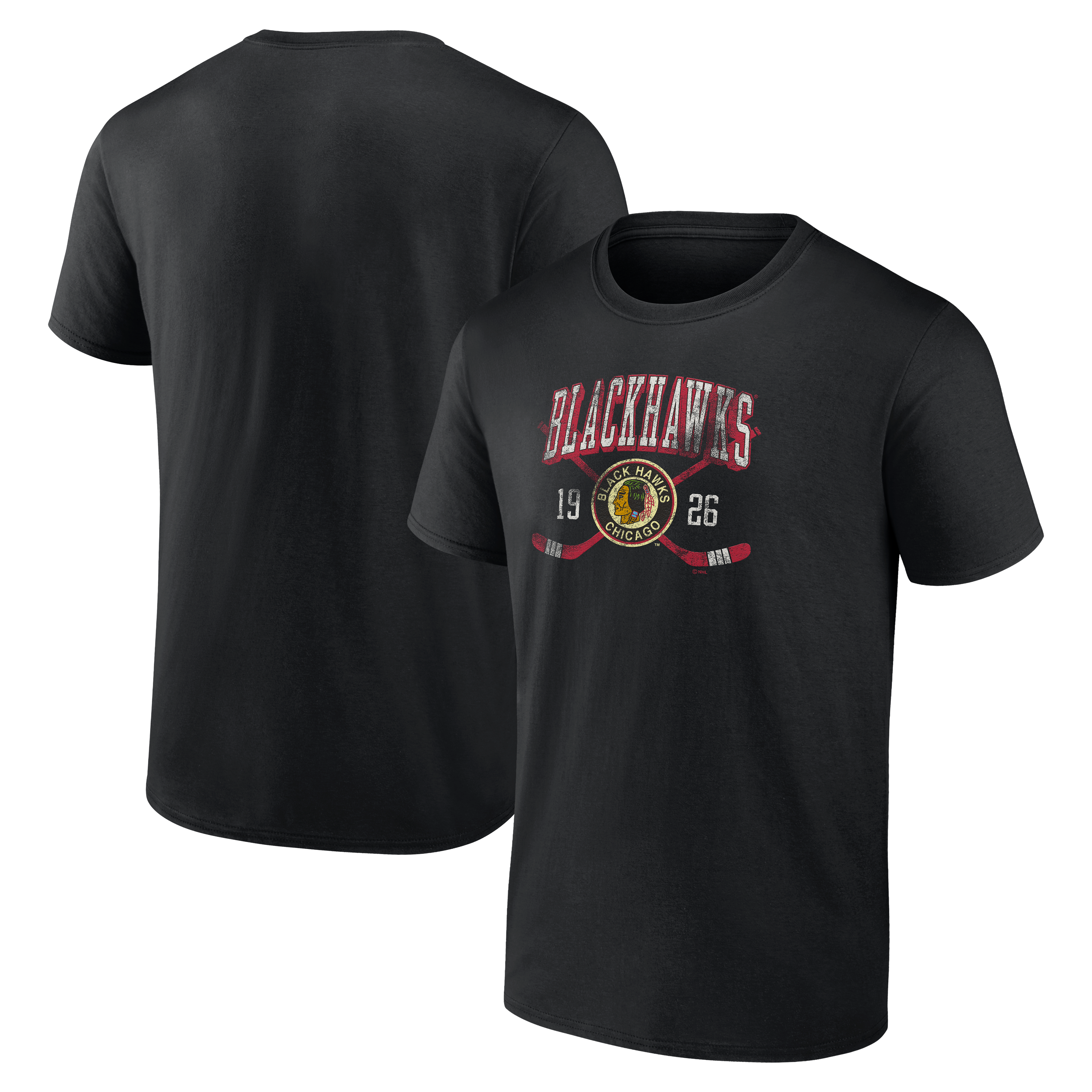 Men's Logo Athletic Black Chicago Blackhawks Line Shift T-Shirt