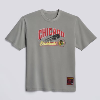 Men's Chicago Blackhawks lululemon Dilute Wash Pavement Grey Heavyweight Cotton T-Shirt