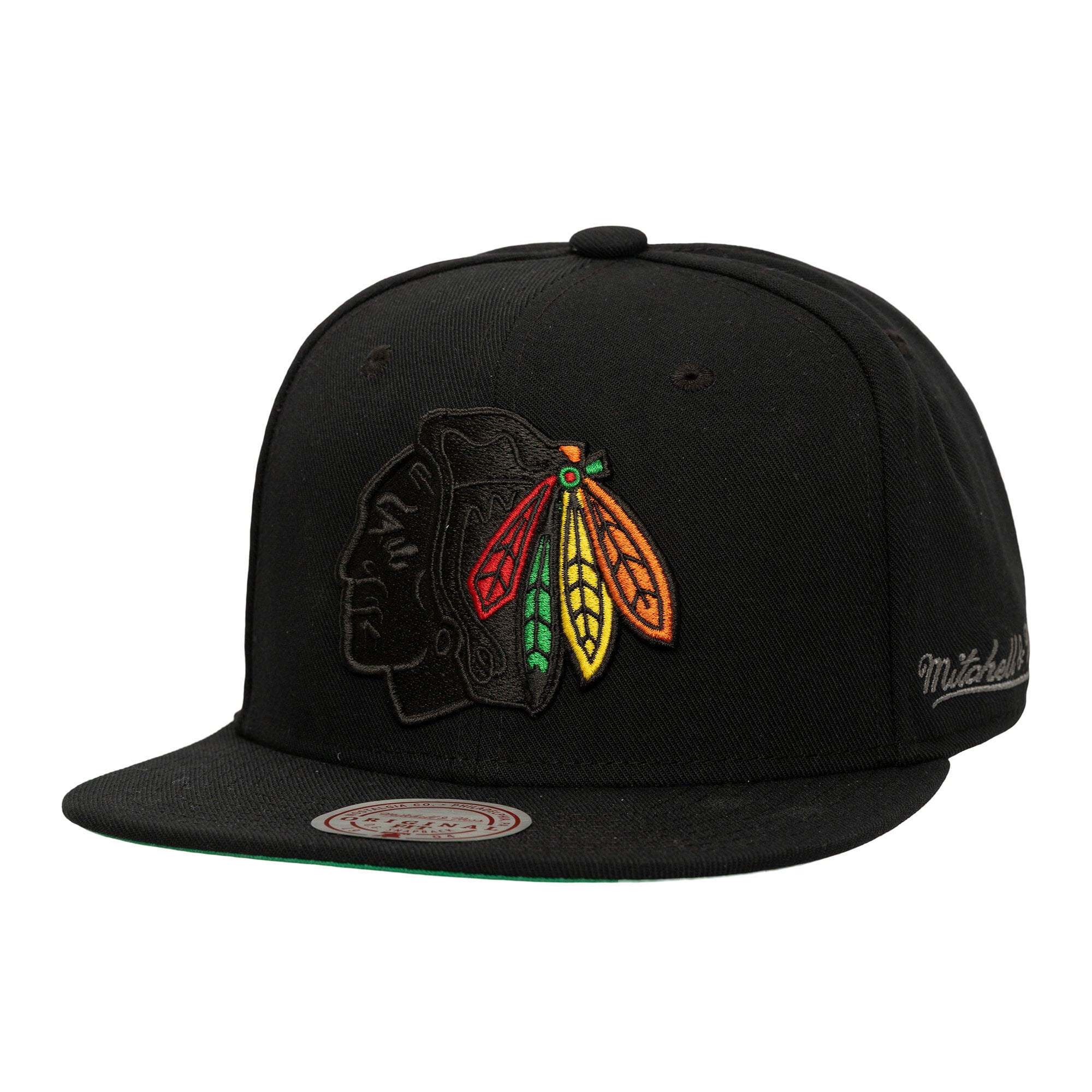 Casquette Snapback Mitchell & Ness noire pour homme des Chicago Blackhawks Core Team Special