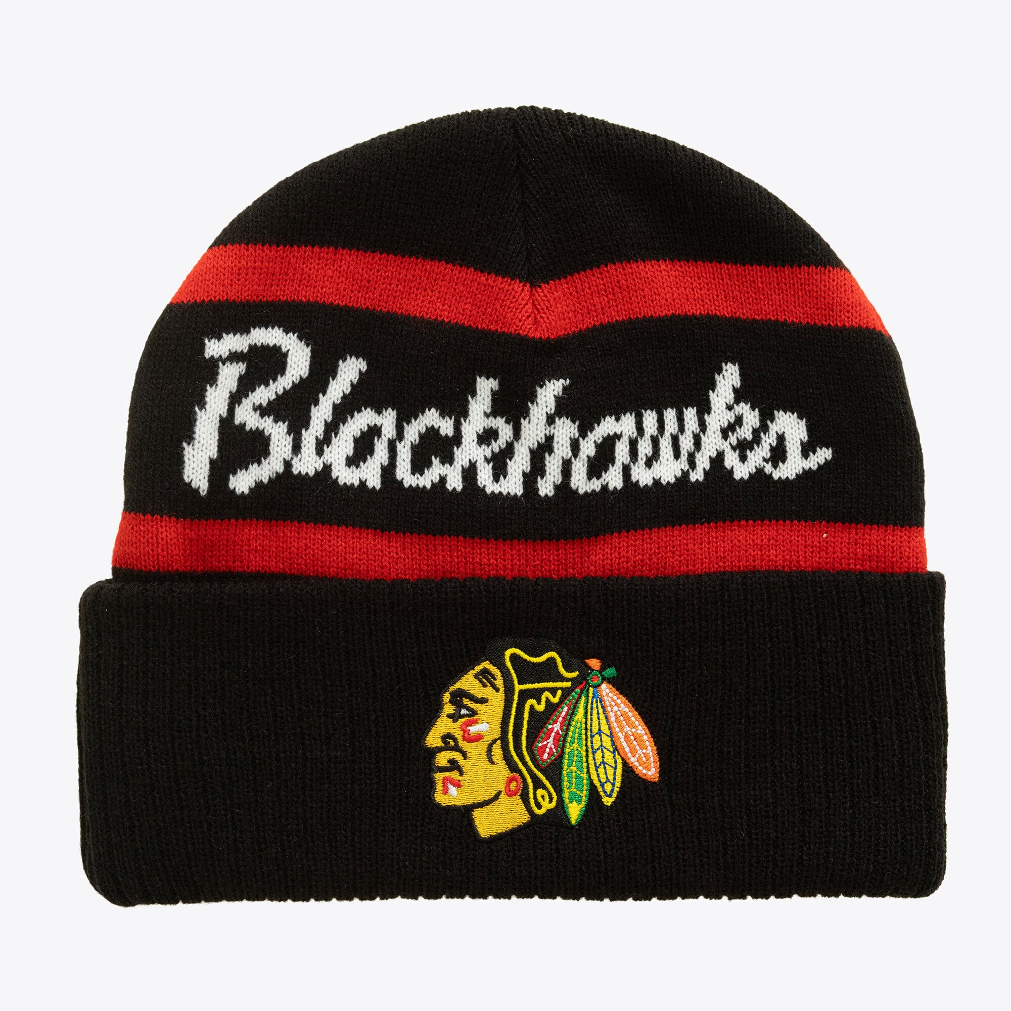Bonnet à revers Mitchell & Ness noir pour homme, modèle entraîneur-chef des Blackhawks de Chicago