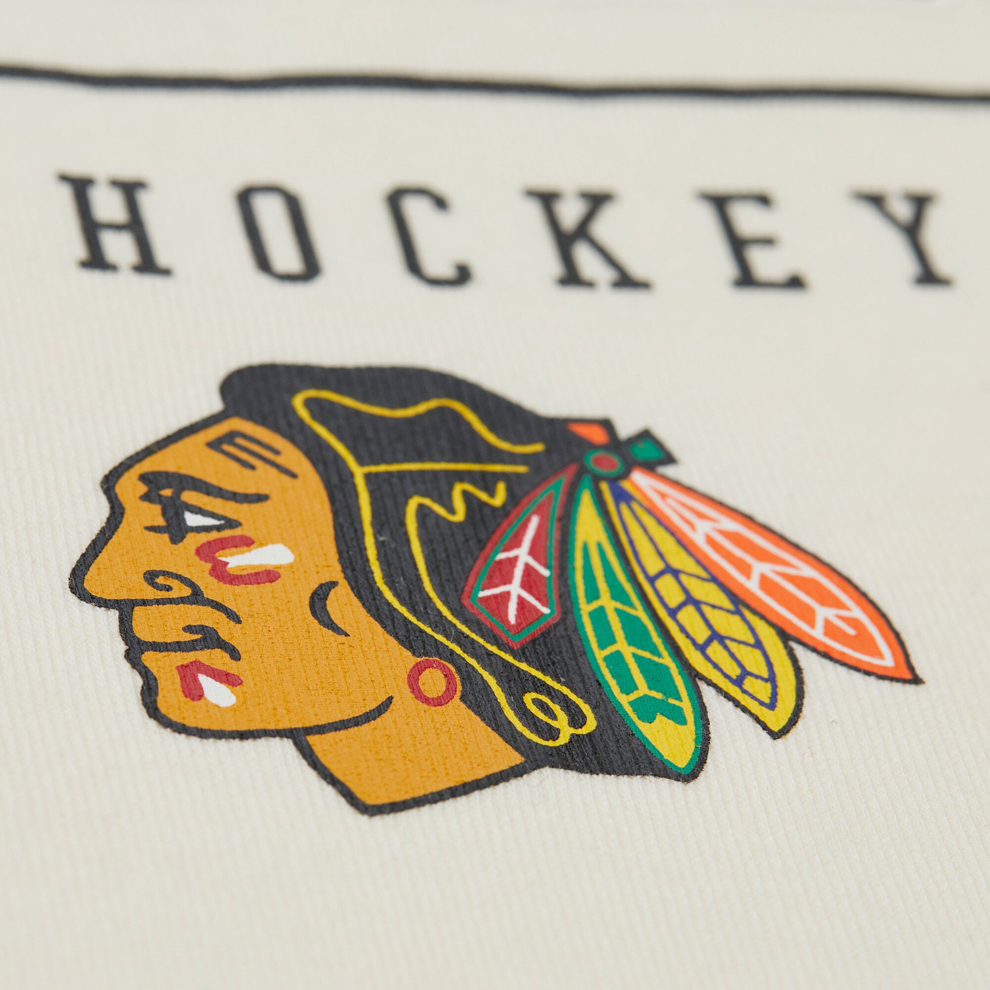 Men's Mitchell & Ness Cream Chicago Blackhawks Walk-Off Logo Fleece Hoodie