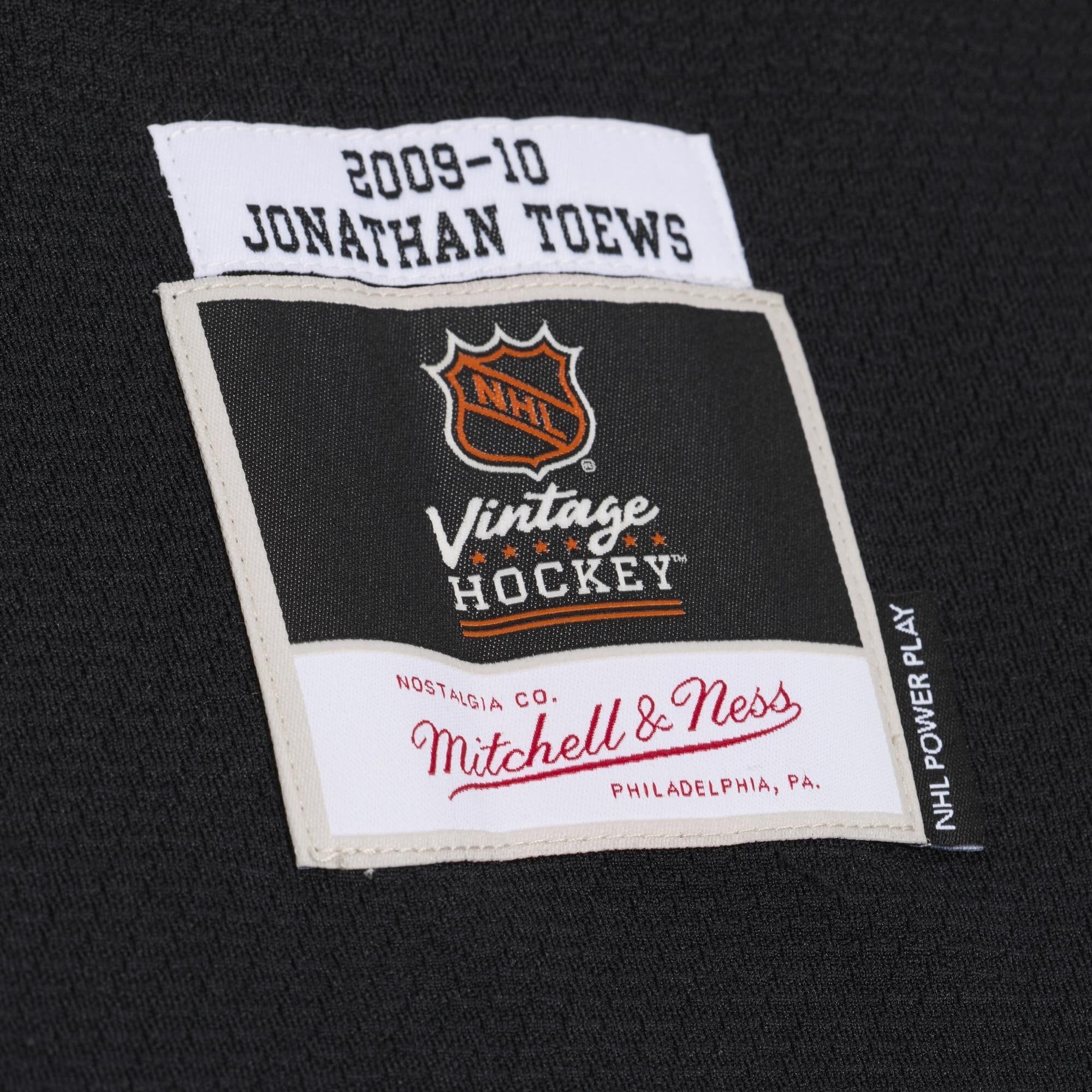 Men's Mitchell & Ness Jonathan Toews Black Chicago Blackhawks 2009/10 Power Play Jersey