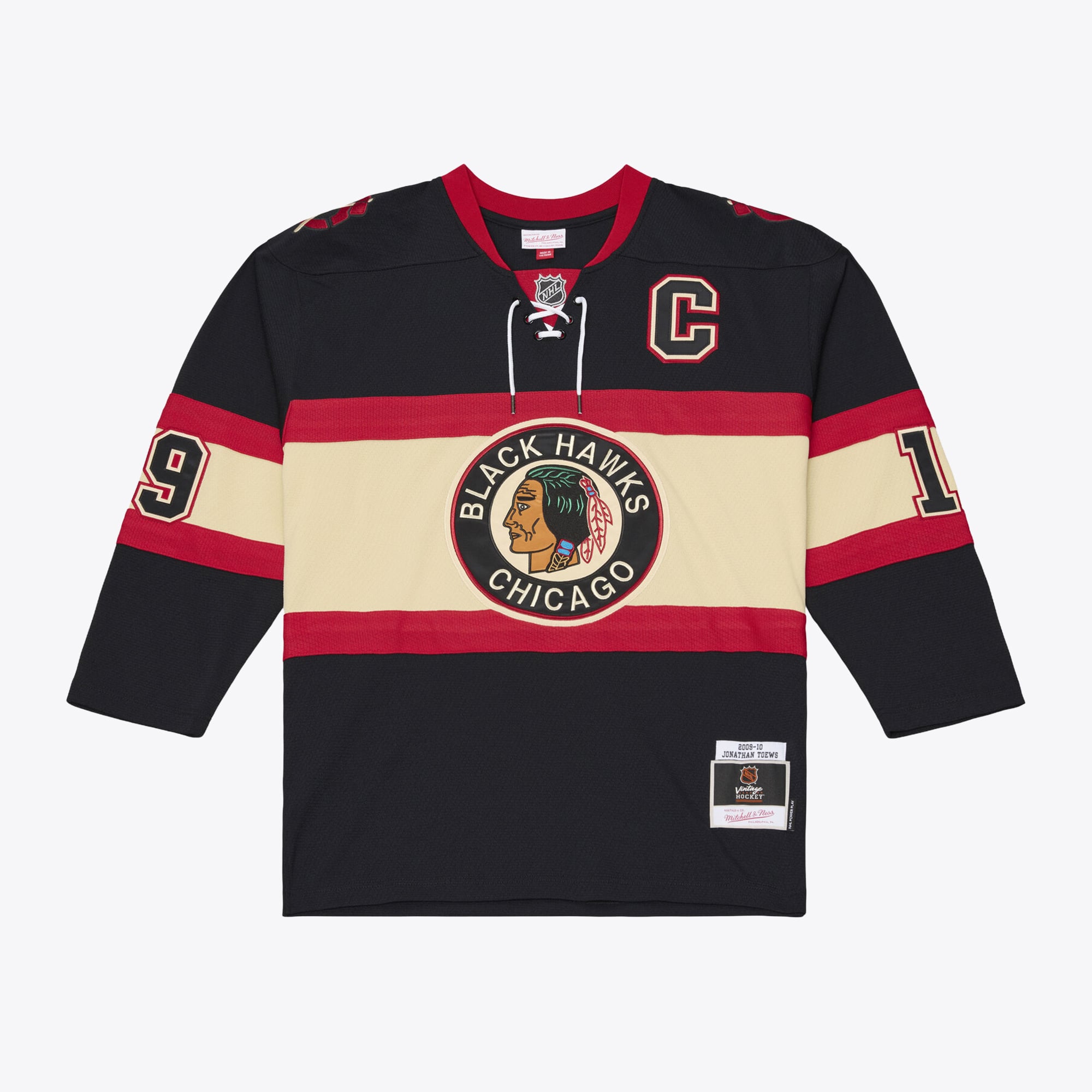Men's Mitchell & Ness Jonathan Toews Black Chicago Blackhawks 2009/10 Power Play Jersey