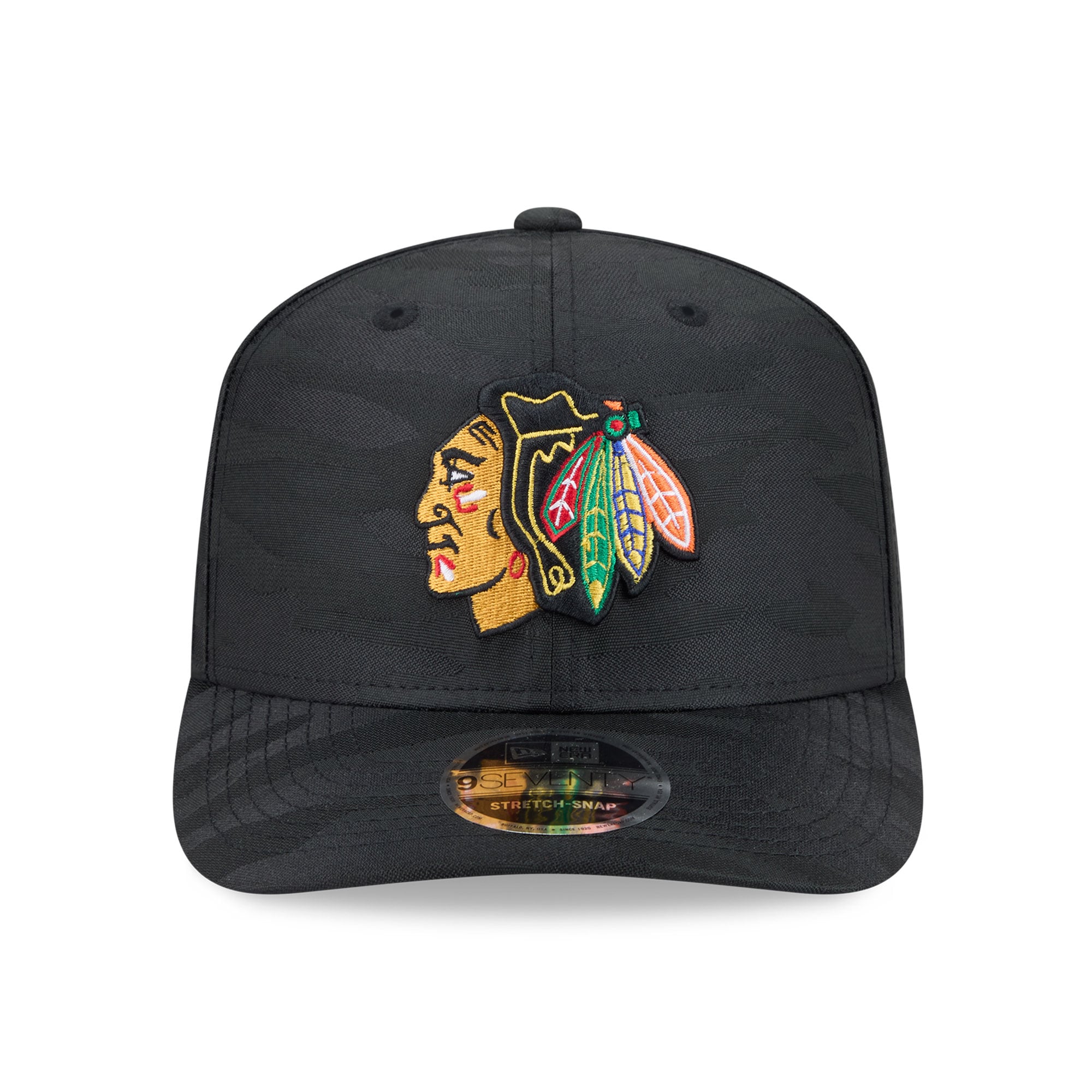 Casquette ajustable perforée New Era noire Chicago Blackhawks Camo 9SEVENTY pour homme
