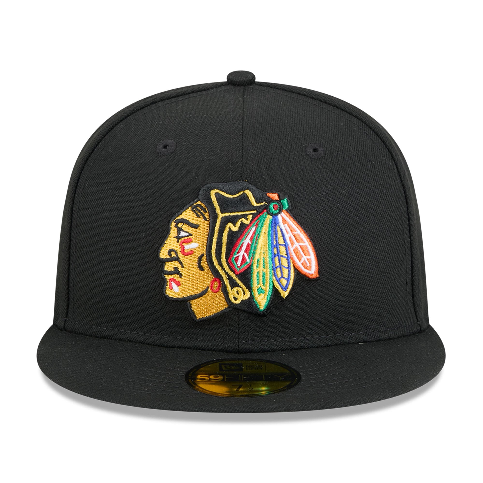 Casquette ajustée New Era Core 59FIFTY noire pour homme, Chicago Blackhawks