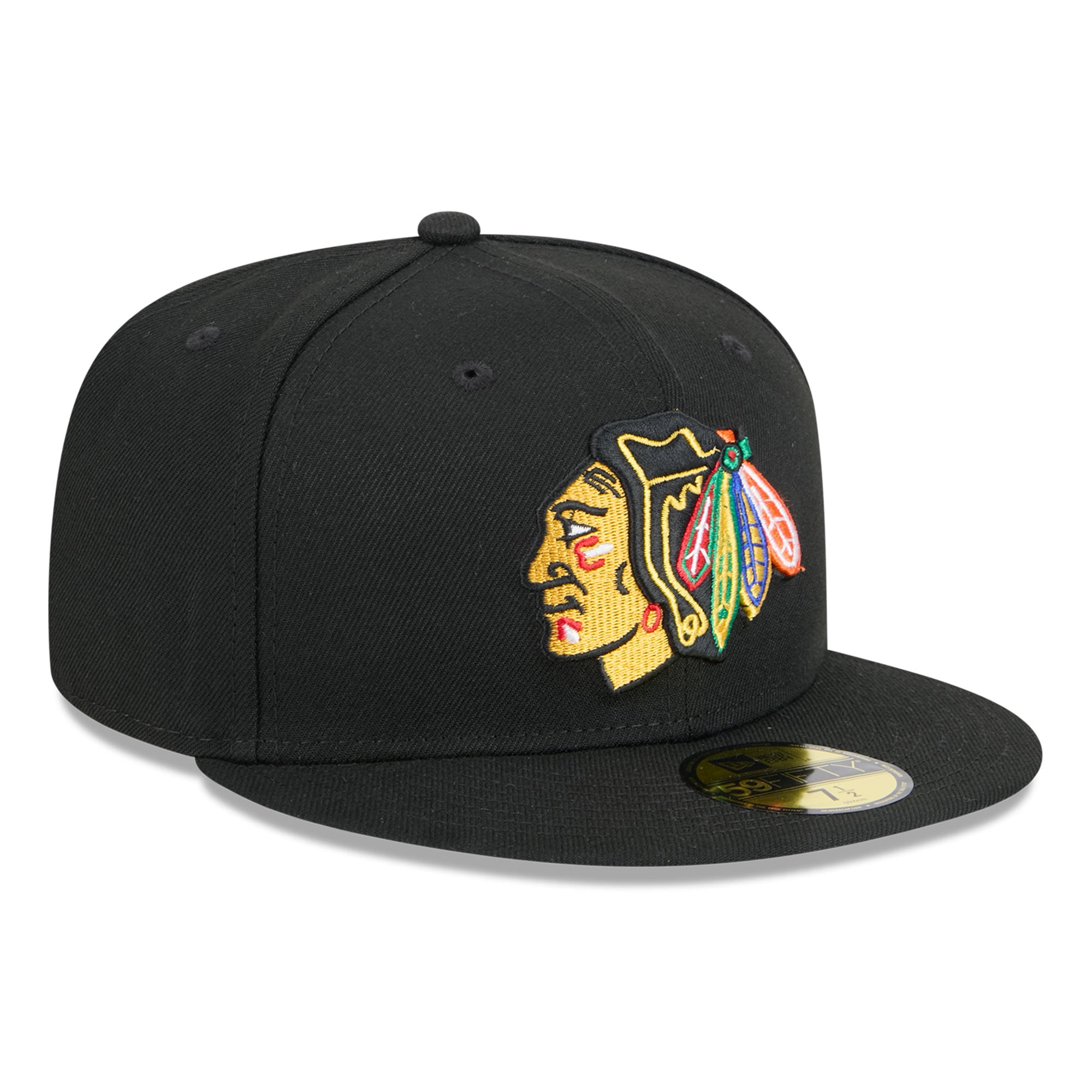 Casquette ajustée New Era Core 59FIFTY noire pour homme, Chicago Blackhawks