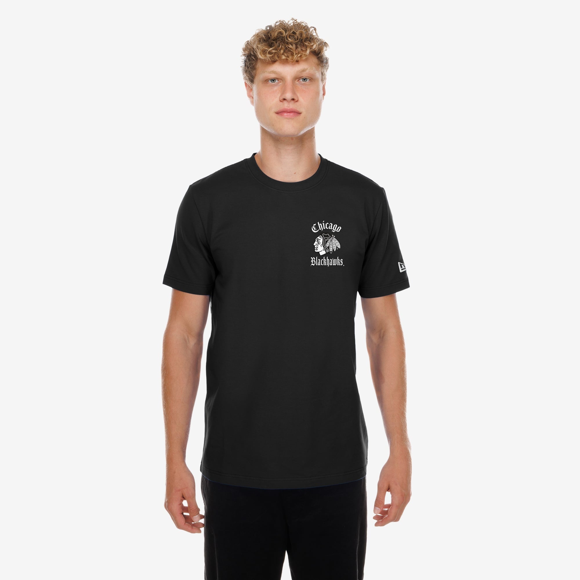 T-shirt New Era noir pour homme Chicago Blackhawks Dia De Muertos