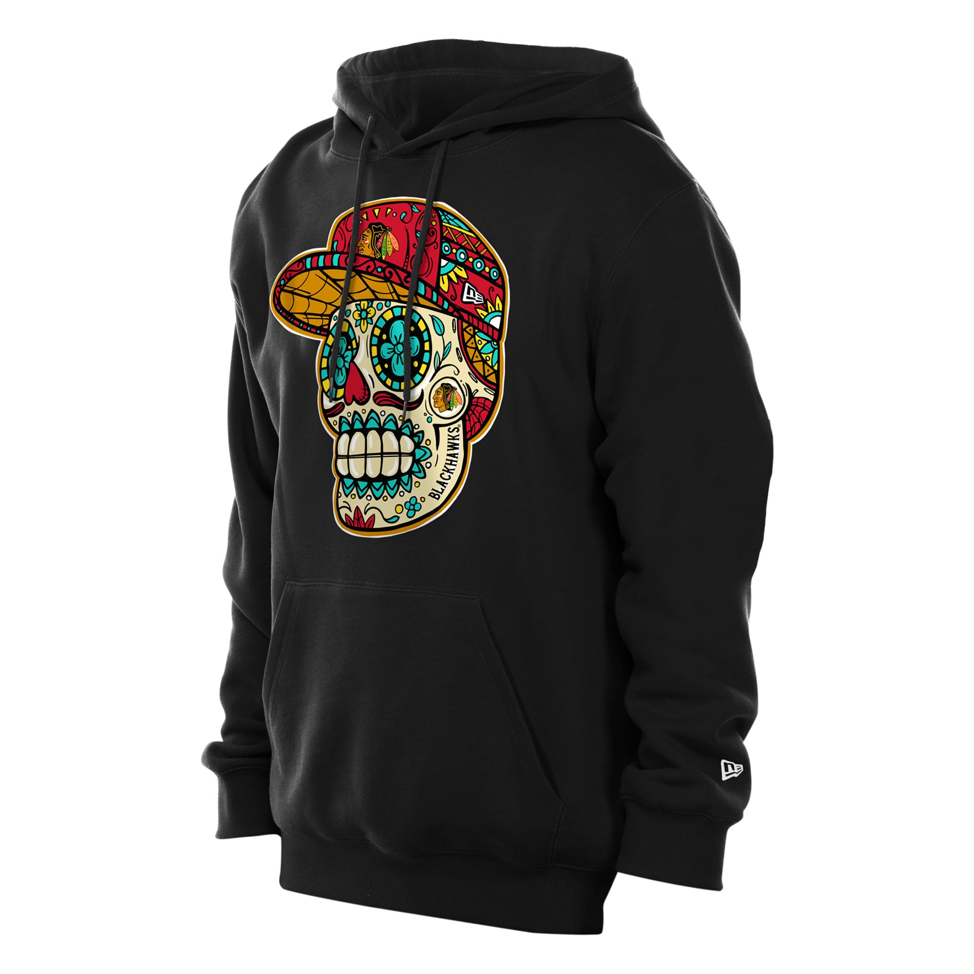 Sweat à capuche noir New Era pour hommes des Blackhawks de Chicago Día los Muertos