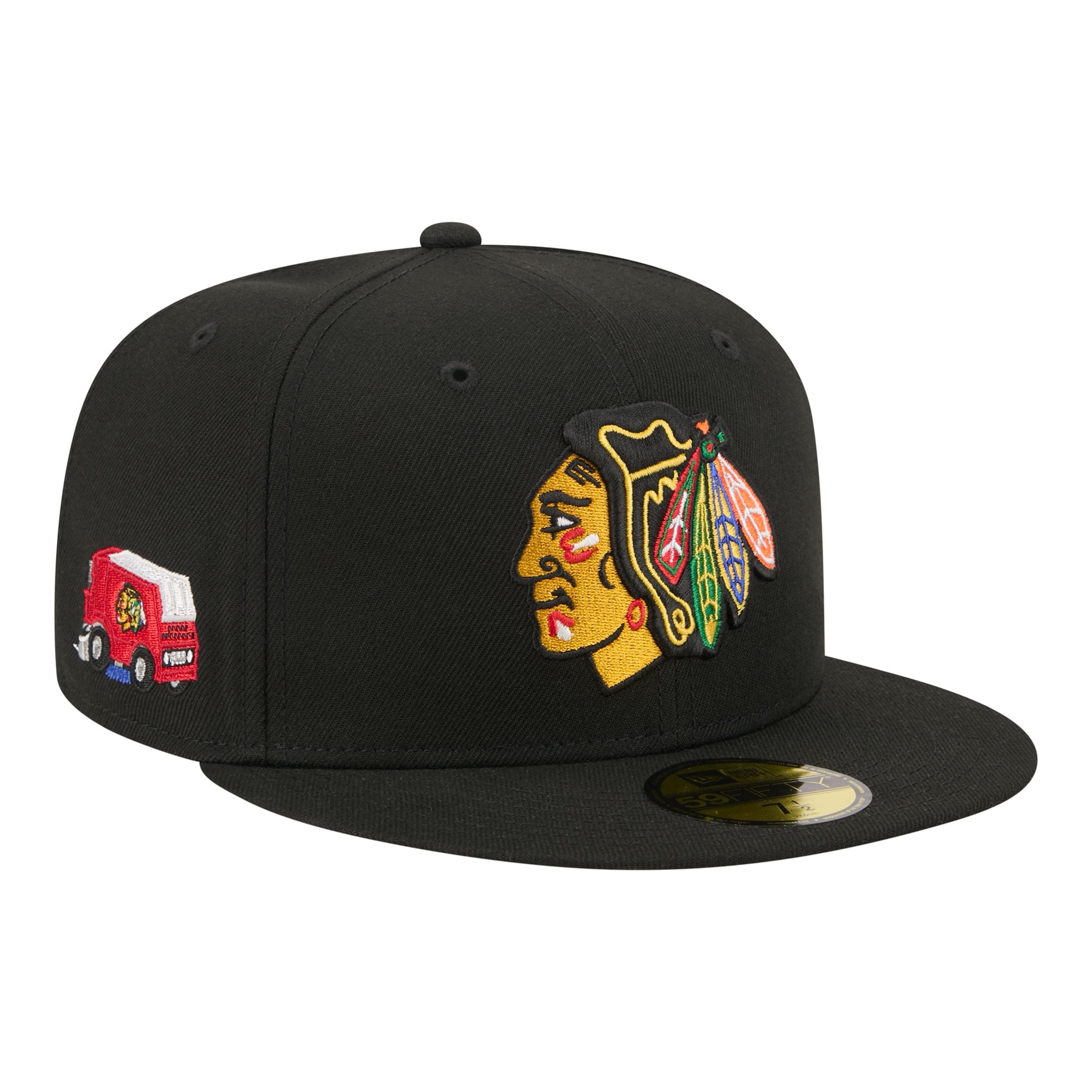 Casquette ajustée New Era noire Chicago Blackhawks Zamboni 59FIFTY pour homme