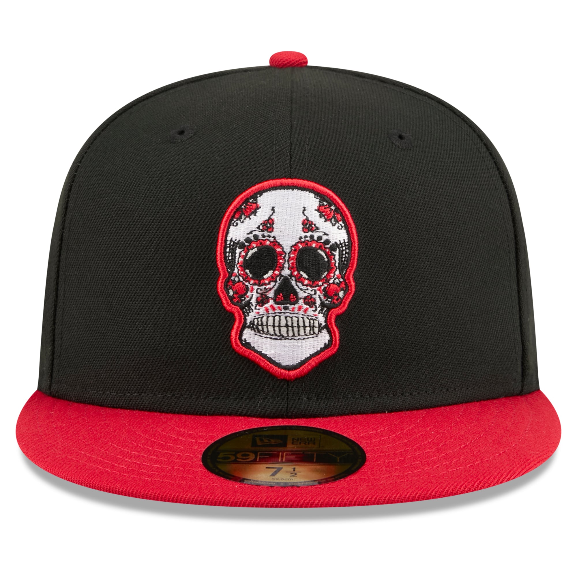 Casquette ajustée New Era 59FIFTY noire et rouge Chicago Blackhawks Dia De Los Muertos pour homme