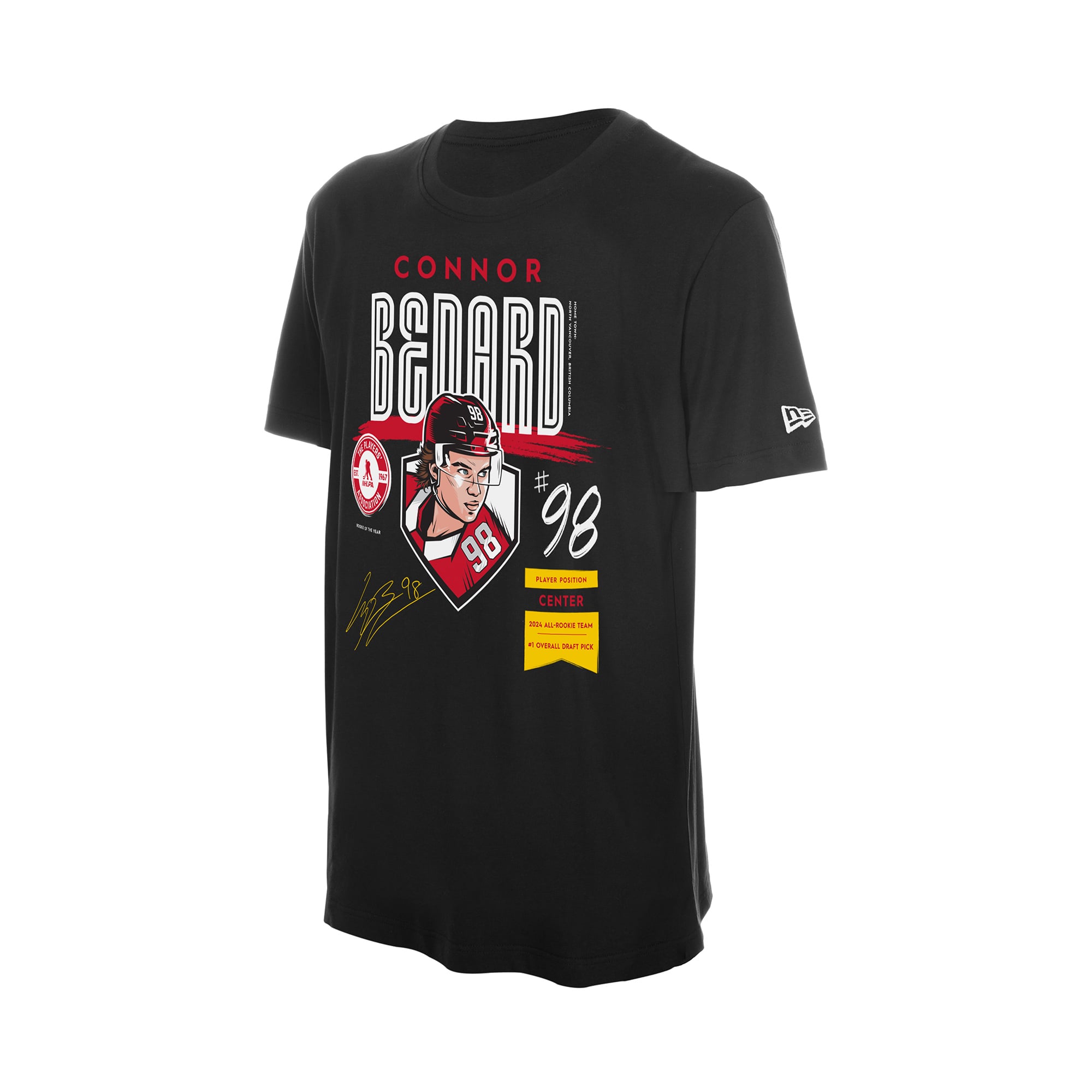 Men's New Era Connor Bedard Black Player Spotlight Name & Number T-Shirt