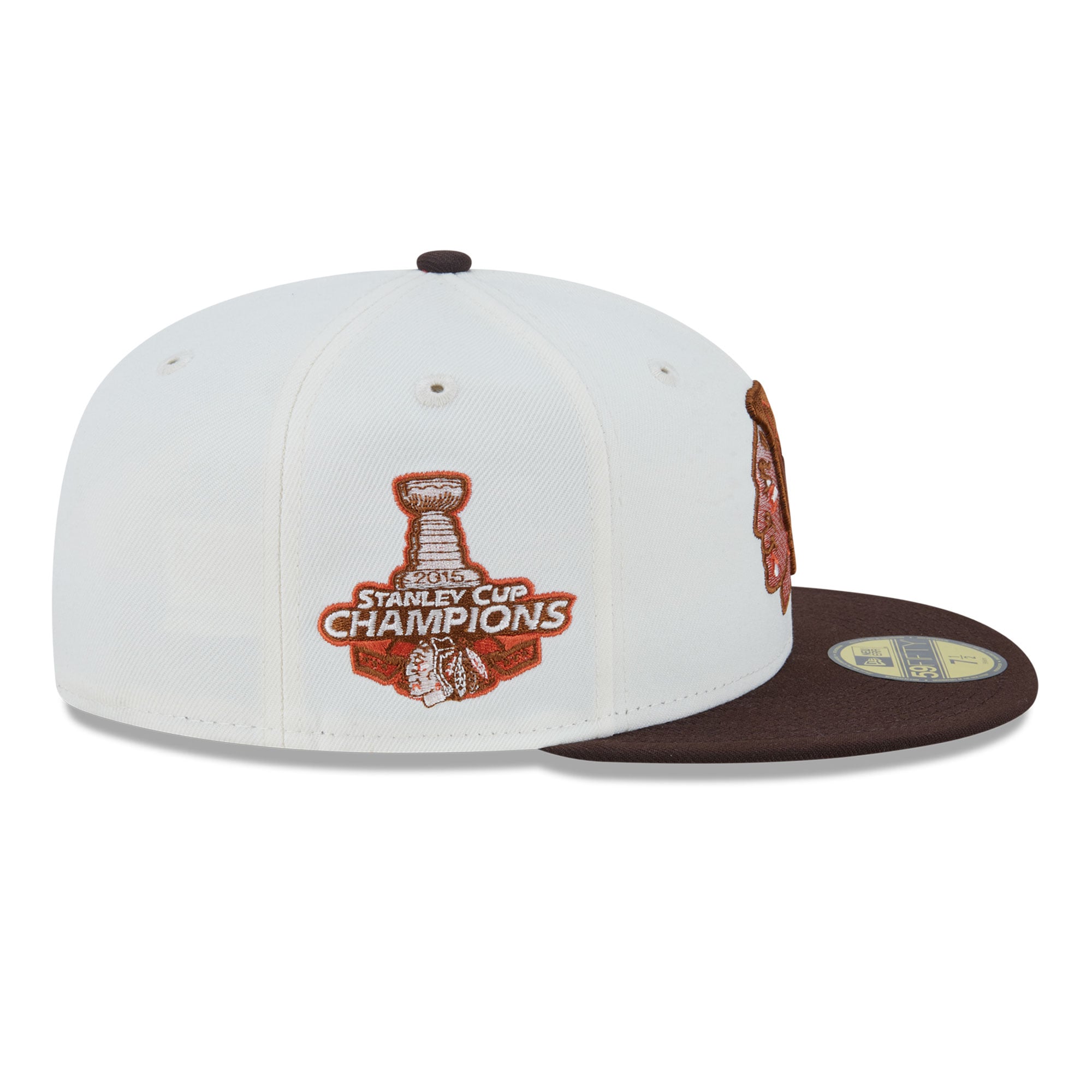 Casquette ajustée New Era 59FIFTY crème pour homme, Chicago Blackhawks, couleur citrouille épicée