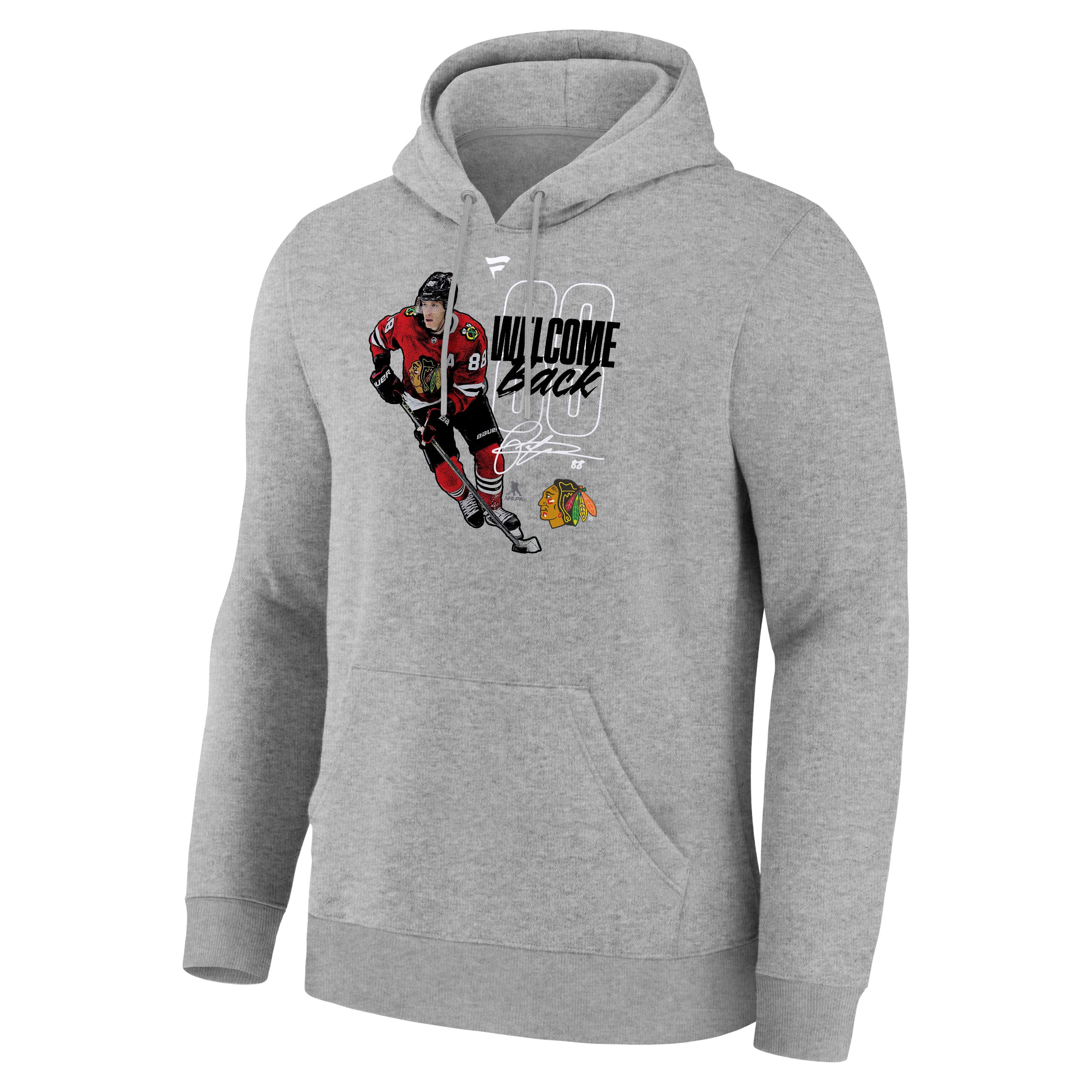 Sweat à capuche gris Patrick Kane Chicago Blackhawks pour homme