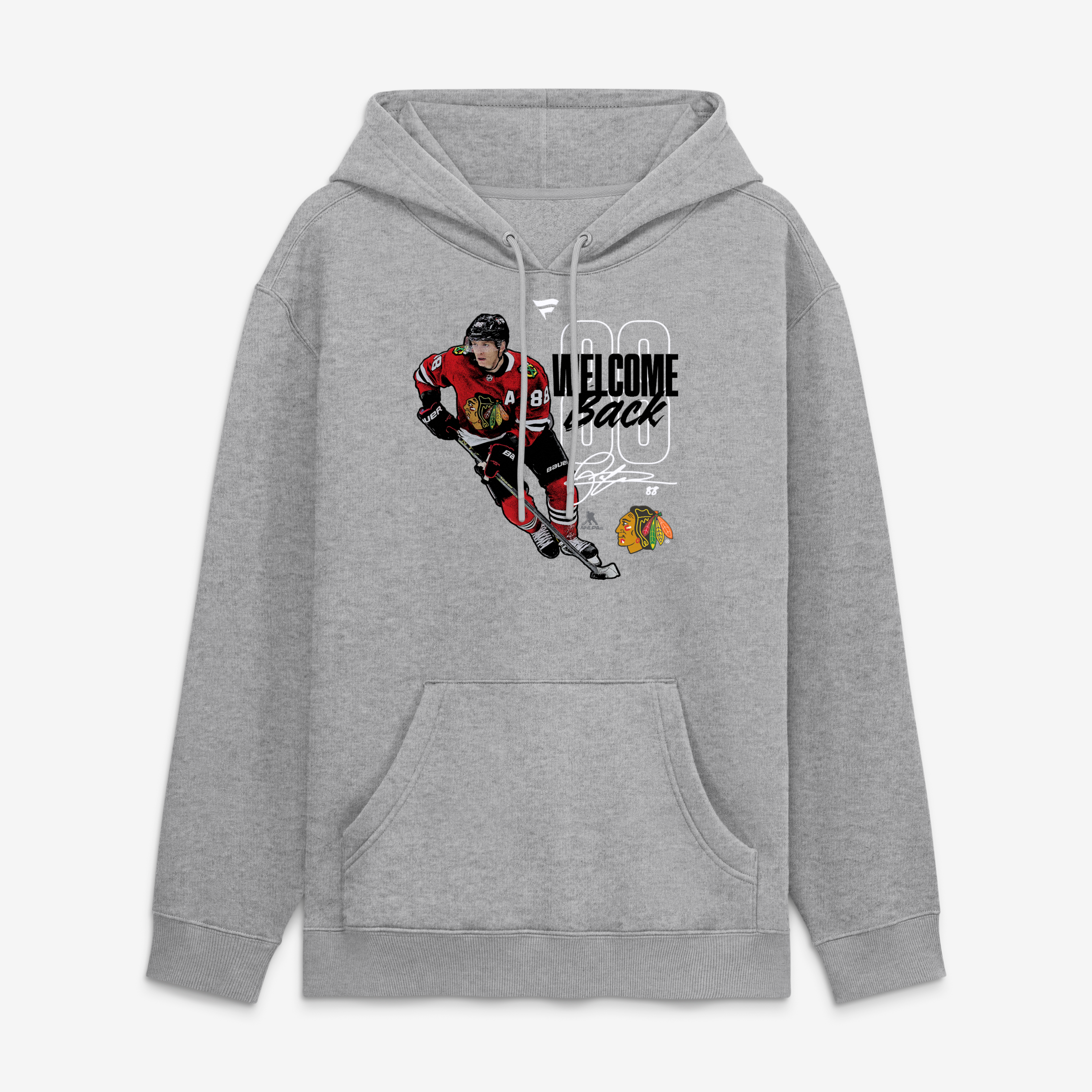 Sweat à capuche gris Patrick Kane Chicago Blackhawks pour homme