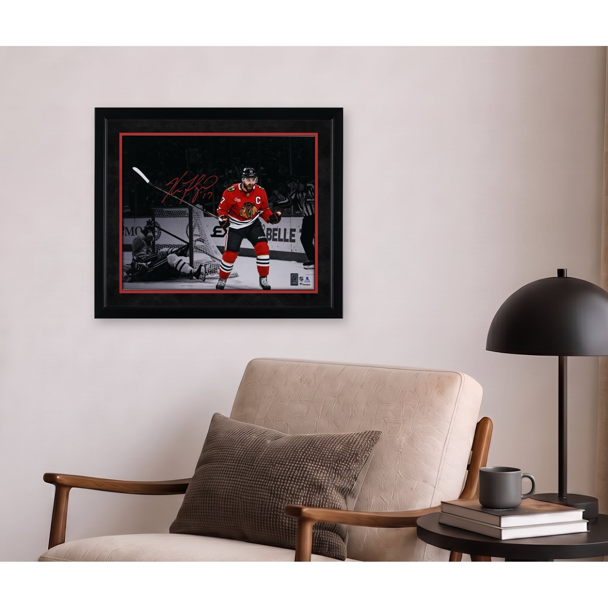 Nick Foligno Chicago Blackhawks Autographed 16" x 20" Red Jersey Celebration Spotlight Photograph