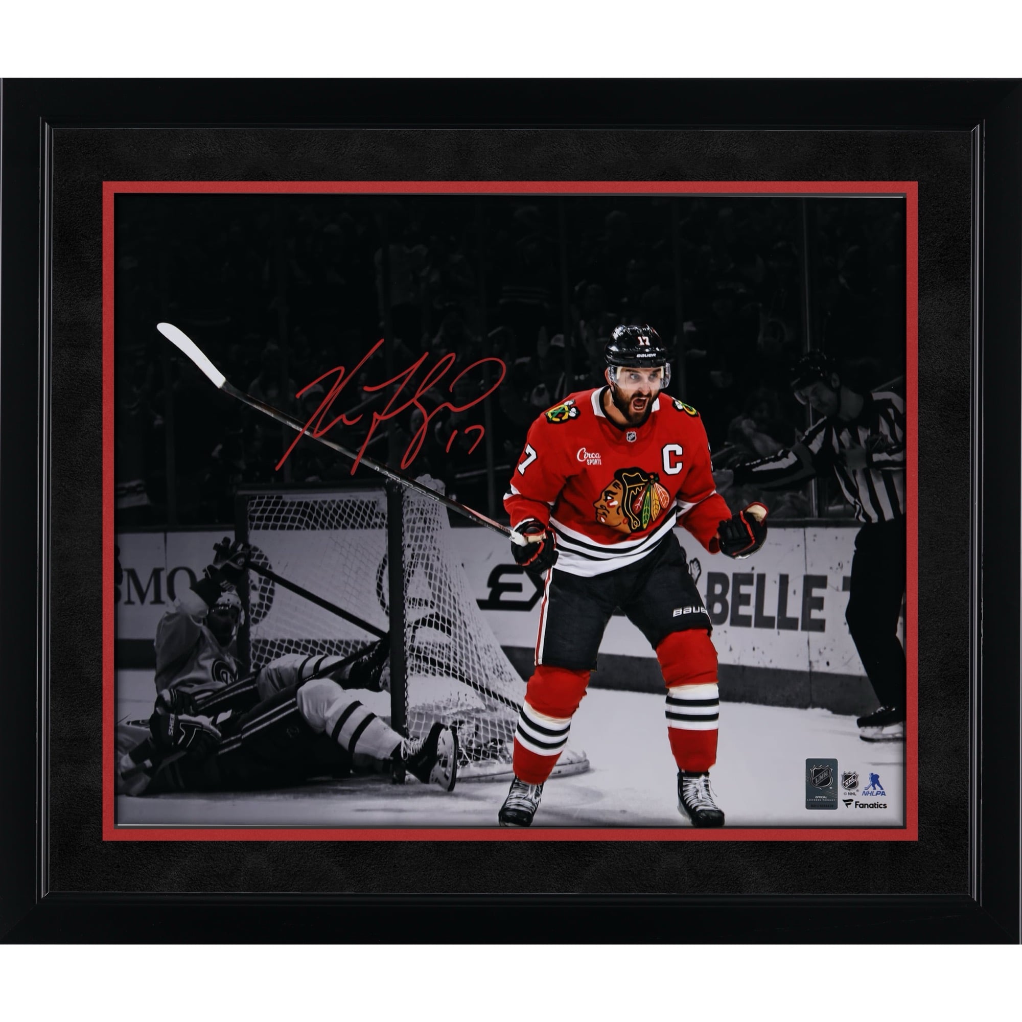 Nick Foligno Chicago Blackhawks Autographed 16" x 20" Red Jersey Celebration Spotlight Photograph