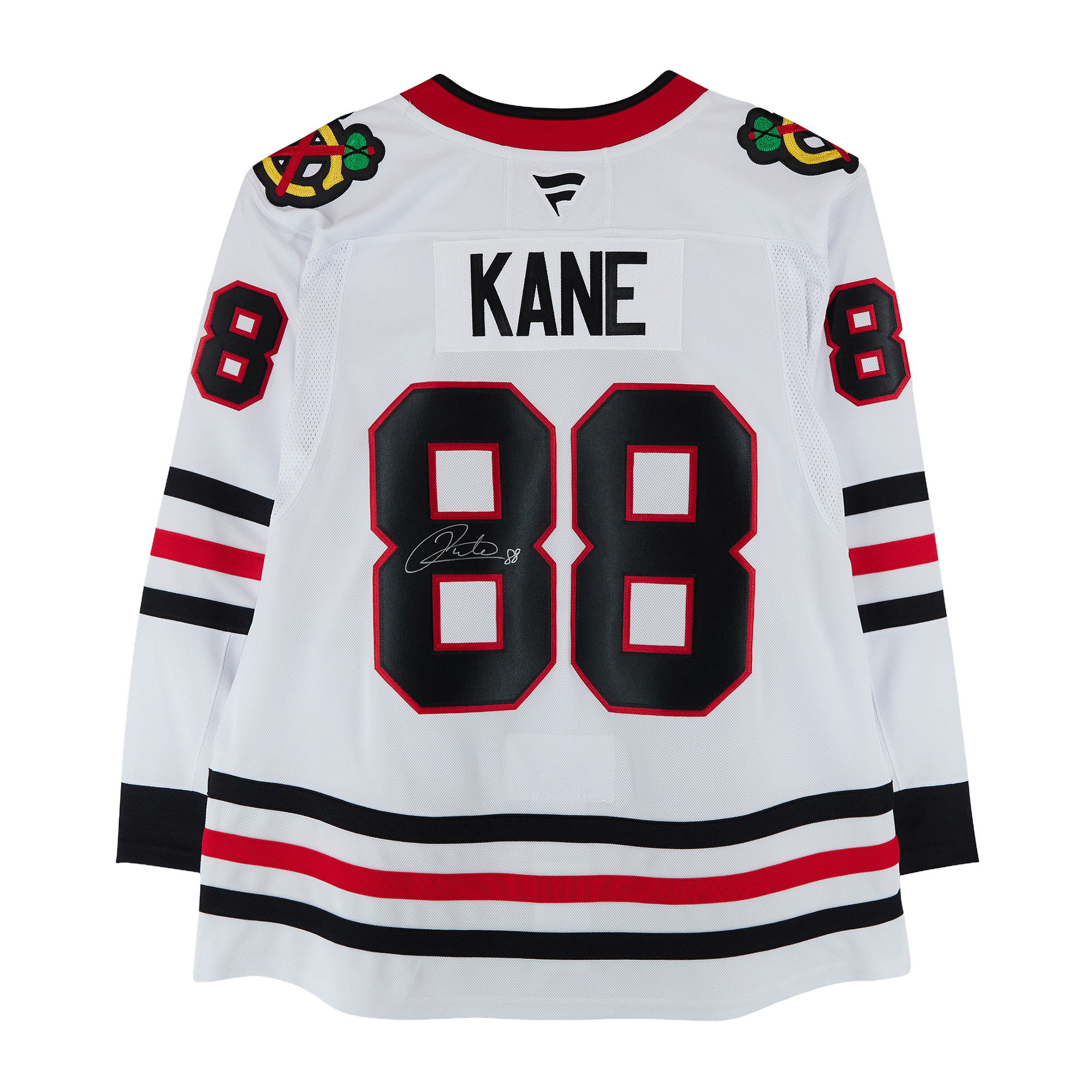 Maillot blanc autographié de Patrick Kane des Blackhawks de Chicago (Fanatics Premium)