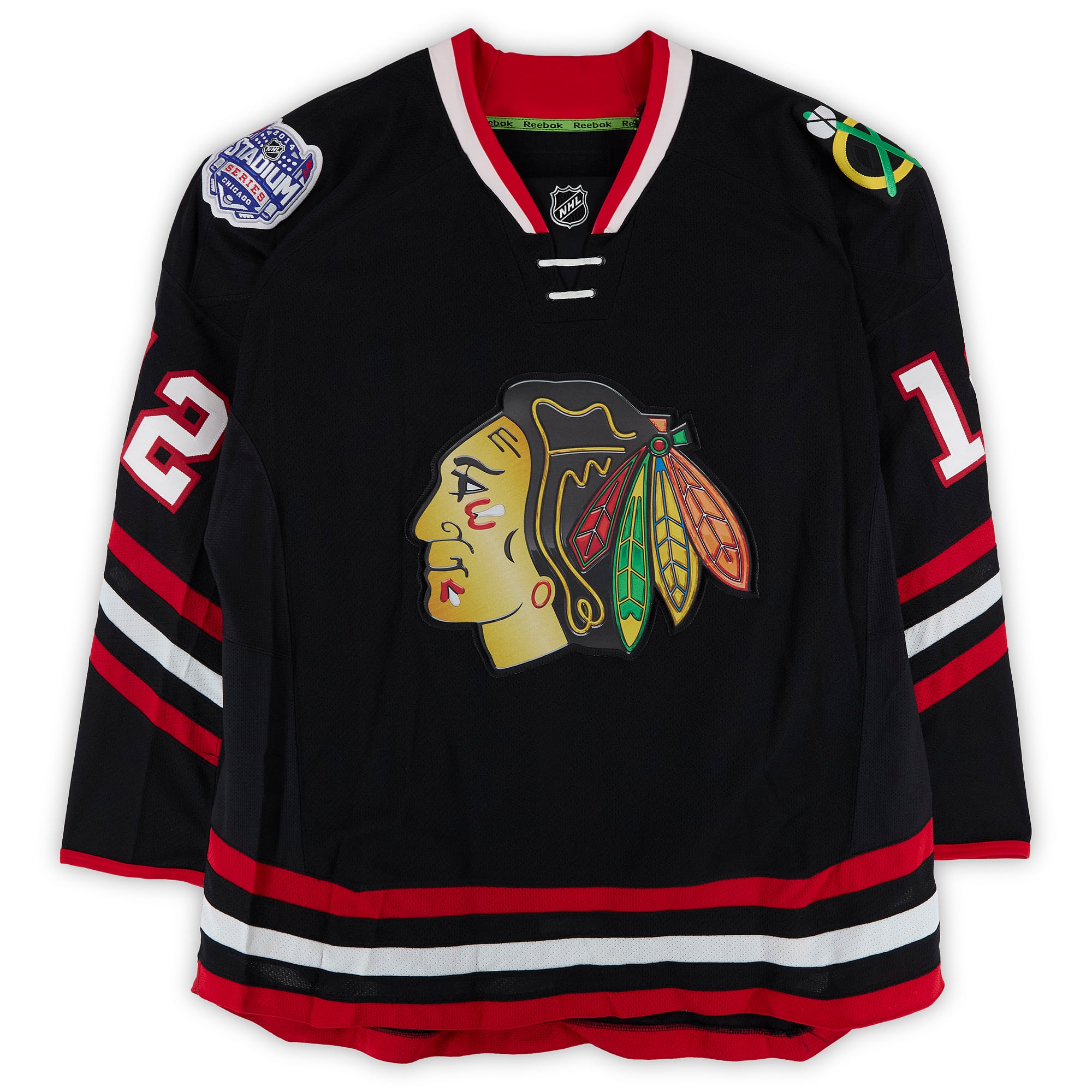 Peter Regin Chicago Blackhawks Player-Issued #12 Black Jersey vs. Pittsburgh Penguins on March 1, 2014