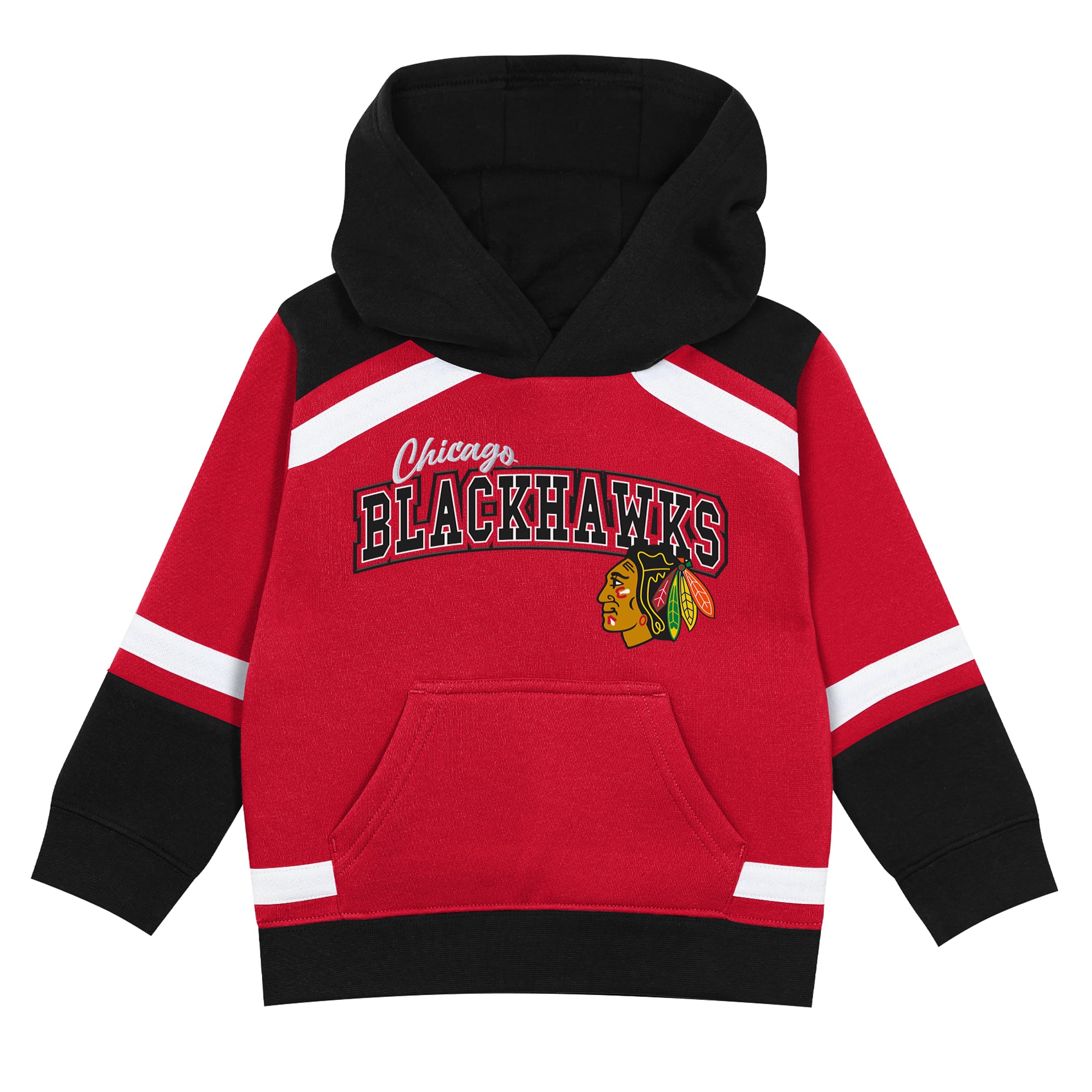 Ensemble sweat à capuche et pantalon Ice Explorer rouge noir Chicago Blackhawks pour enfants d'âge préscolaire Outerstuff