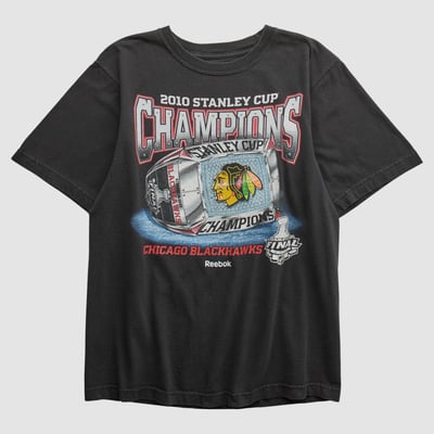 Stanley Cup Reebok 2010 T-shirt - Black - S by Fanatics Real Vintage