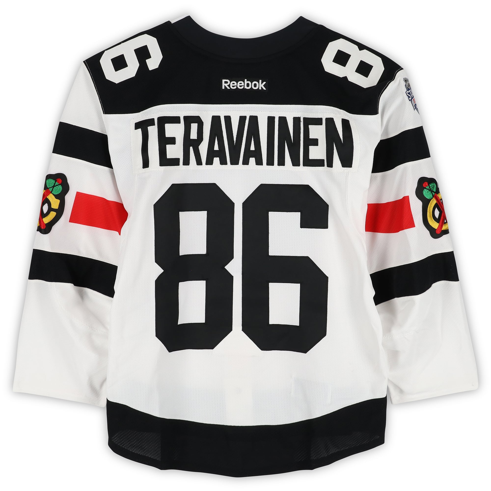 Teuvo Teravainen Chicago Blackhawks Practice-Used #86 White Jersey vs. Minnesota Wild on February 21, 2016