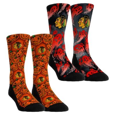 Chicago Blackhawks Rock Em Socks Unisex Halloween Crew Socks 2-Pack Set