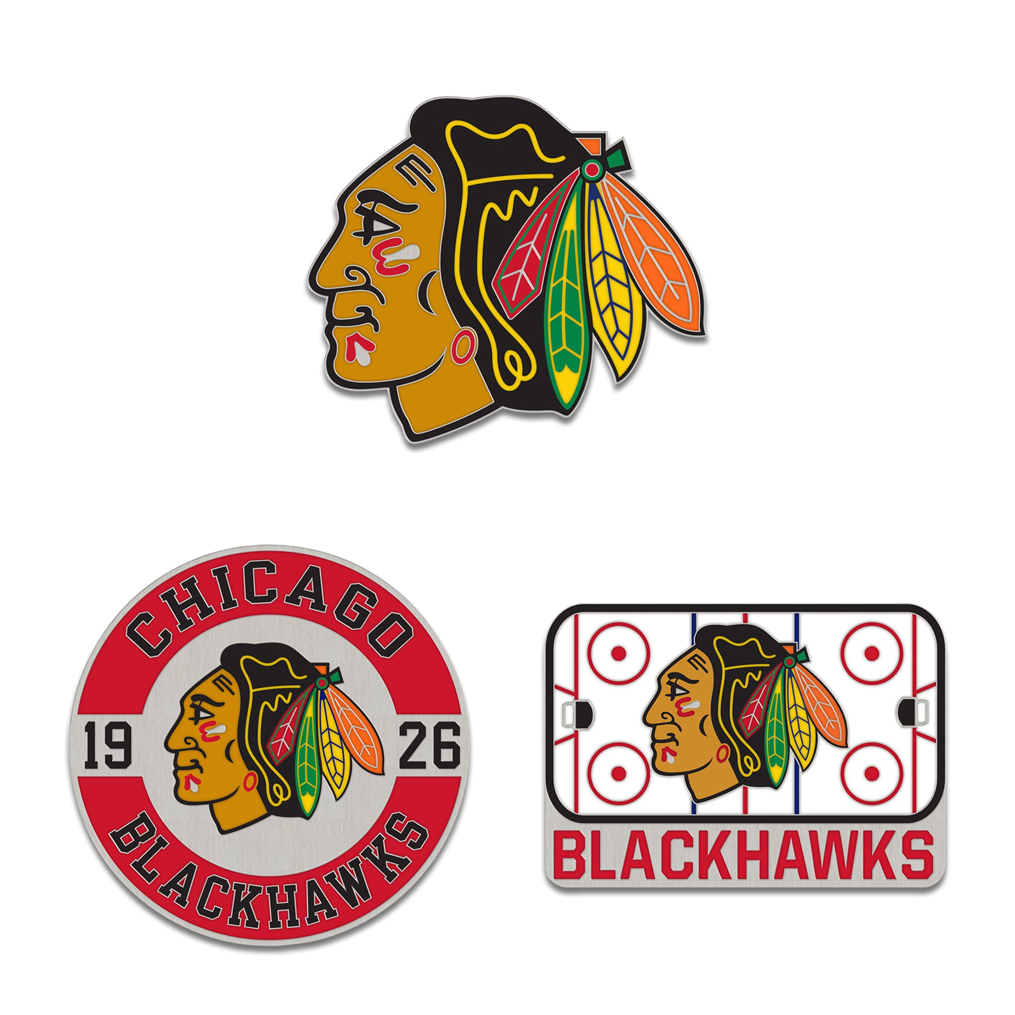 Ensemble de pin de collection WinCraft Chicago Blackhawks en trois pièces
