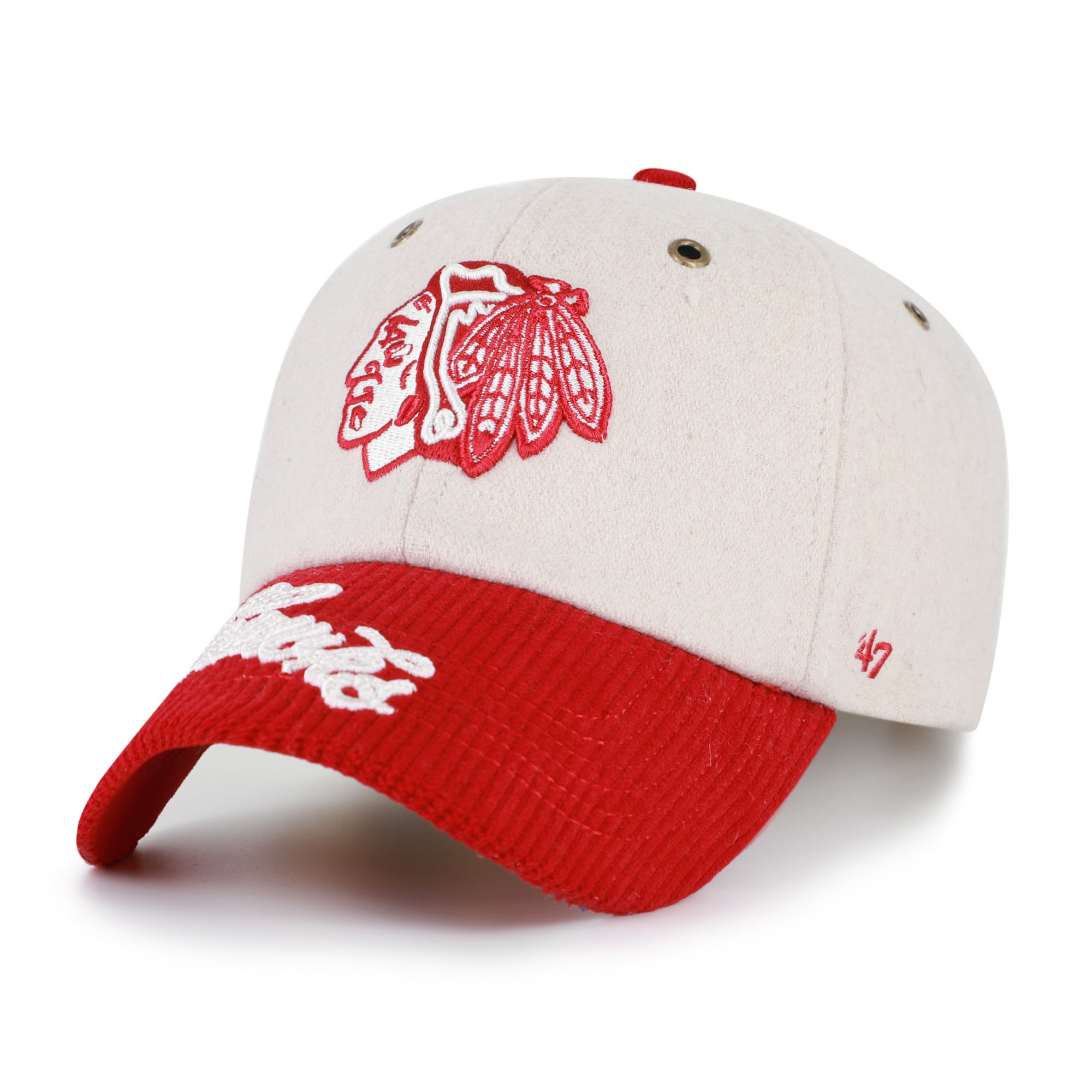 Casquette ajustable Chicago Blackhawks '47 crème/rouge pour femme